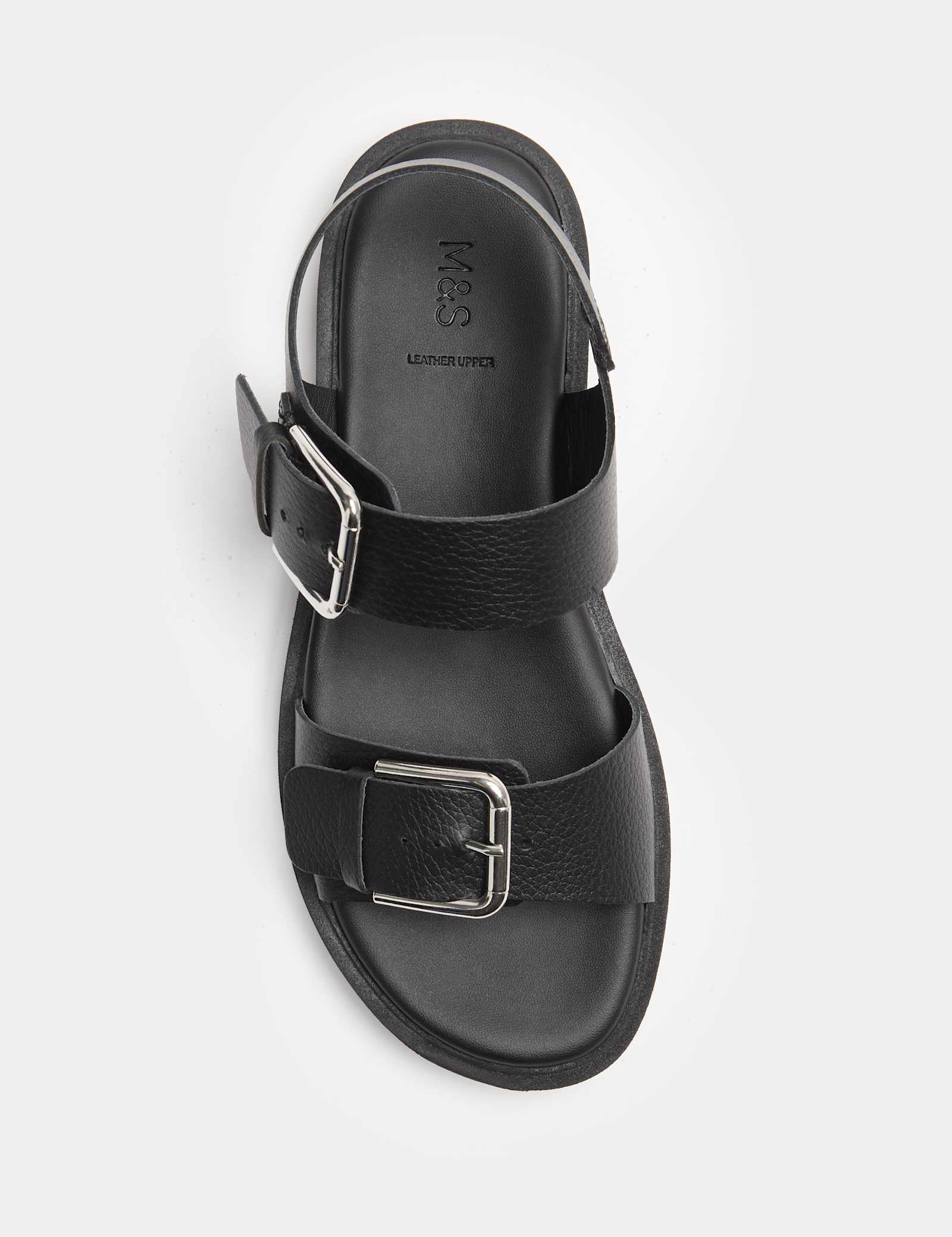 Leather Buckle Ankle Strap Flatform Sandals - image 4