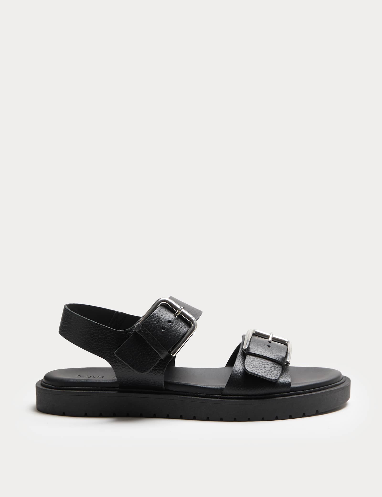 Leather Buckle Ankle Strap Flatform Sandals - image 1