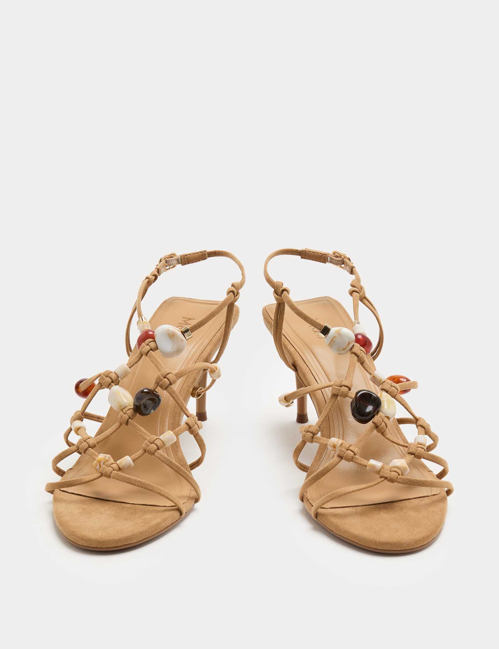 Beaded Strappy Stiletto Sandals - image 2