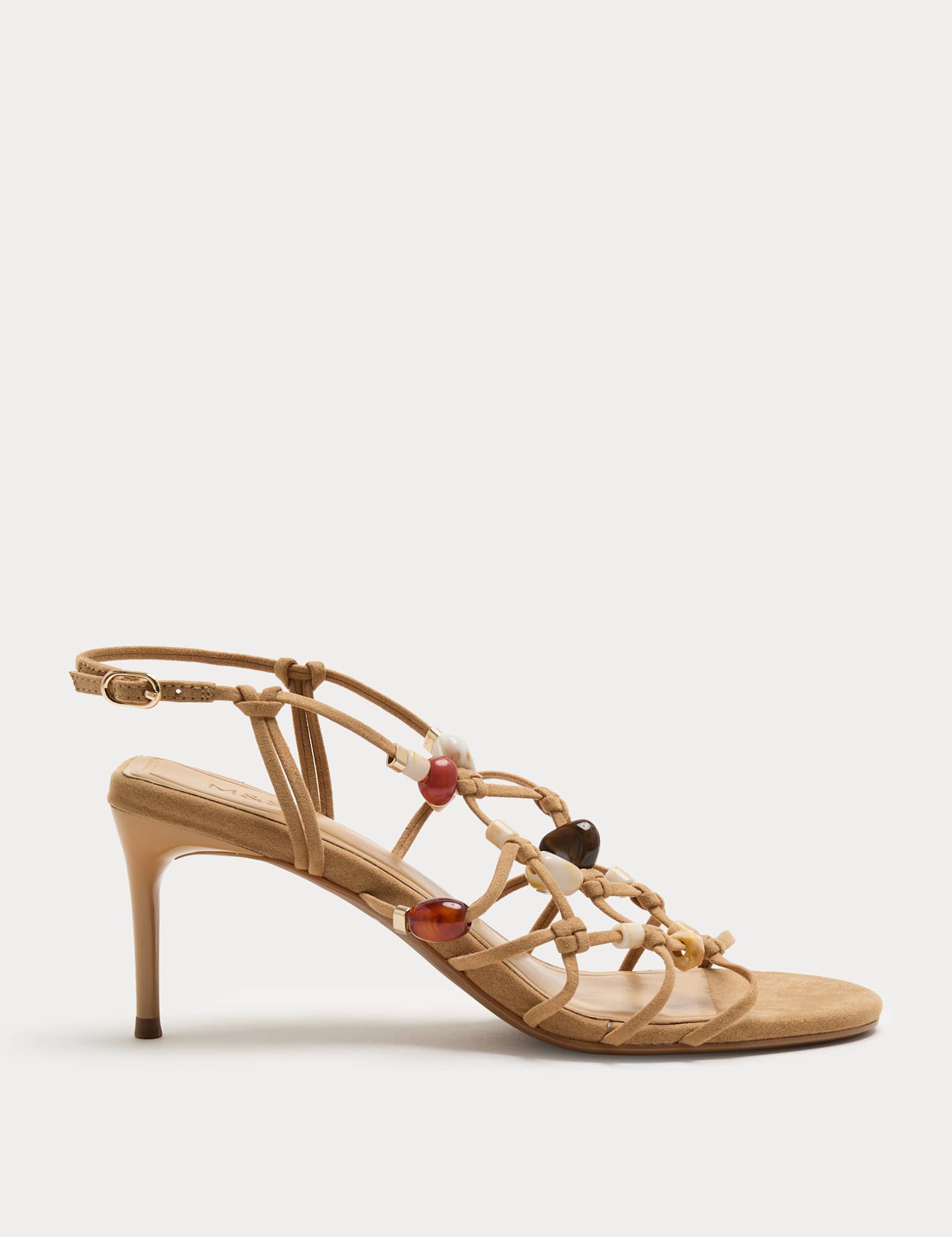 Beaded Strappy Stiletto Sandals - image 1