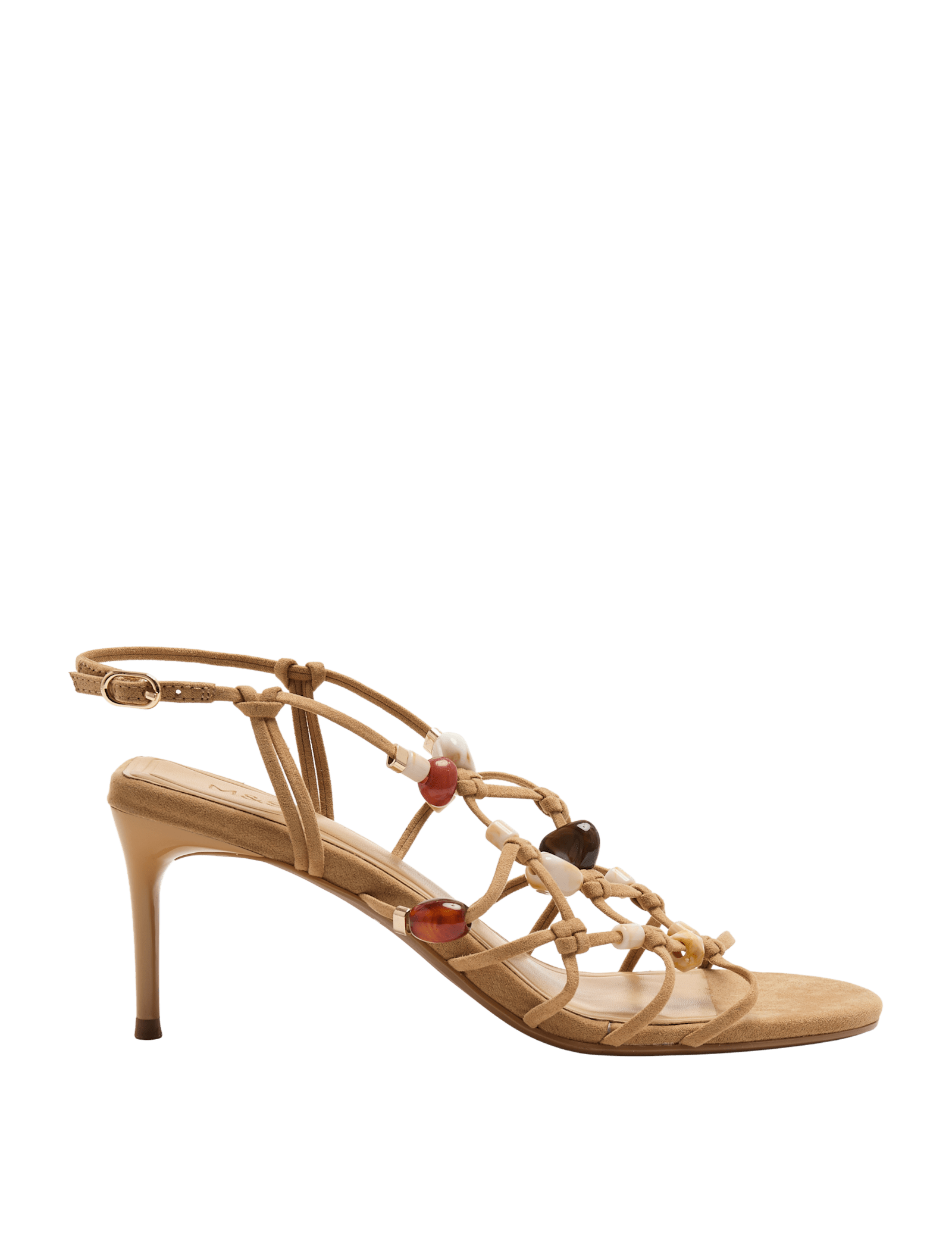 Beaded Strappy Stiletto Sandals - image 3