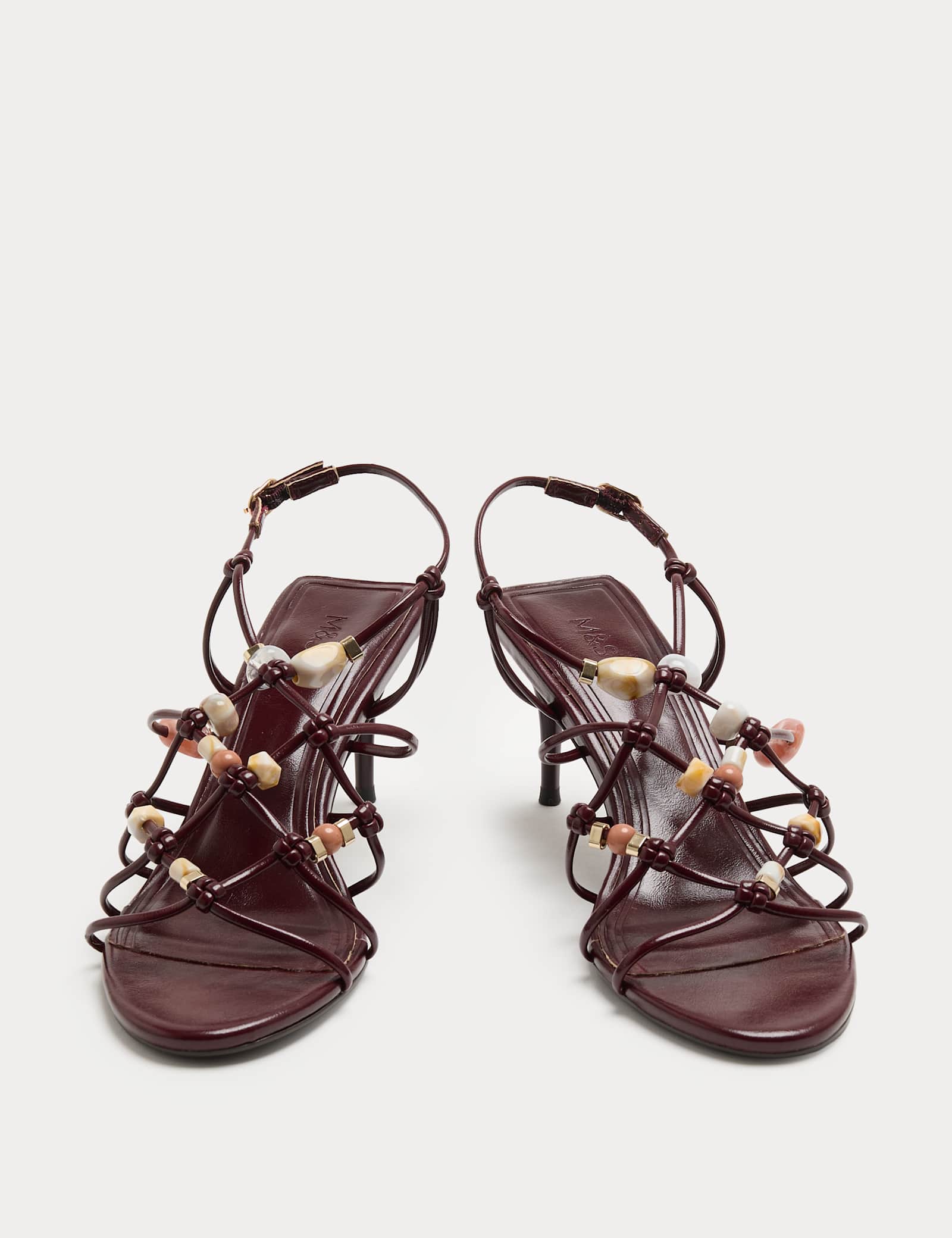 Beaded Strappy Stiletto Sandals - image 2