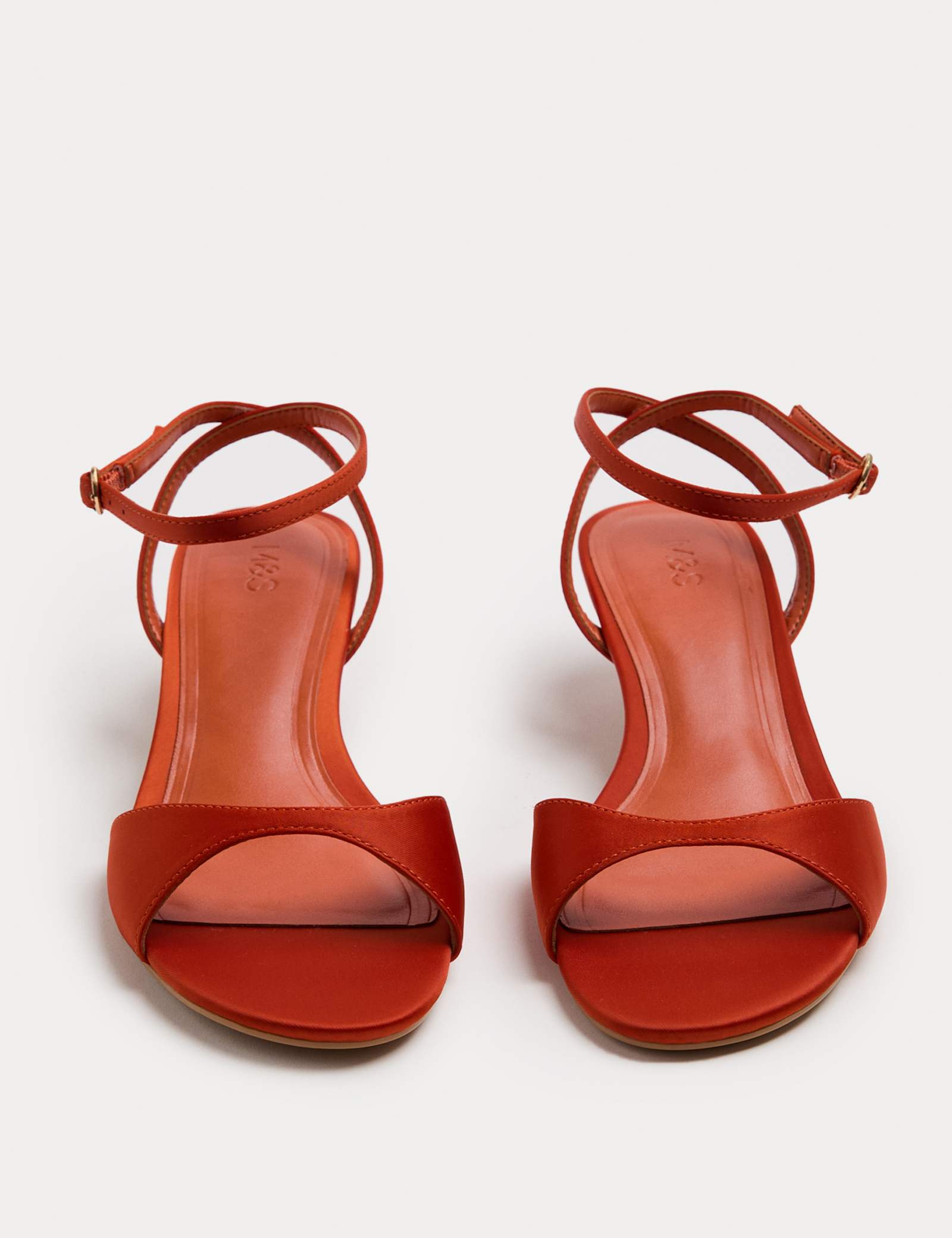Satin Ankle Strap Kitten Heel Sandals - image 2