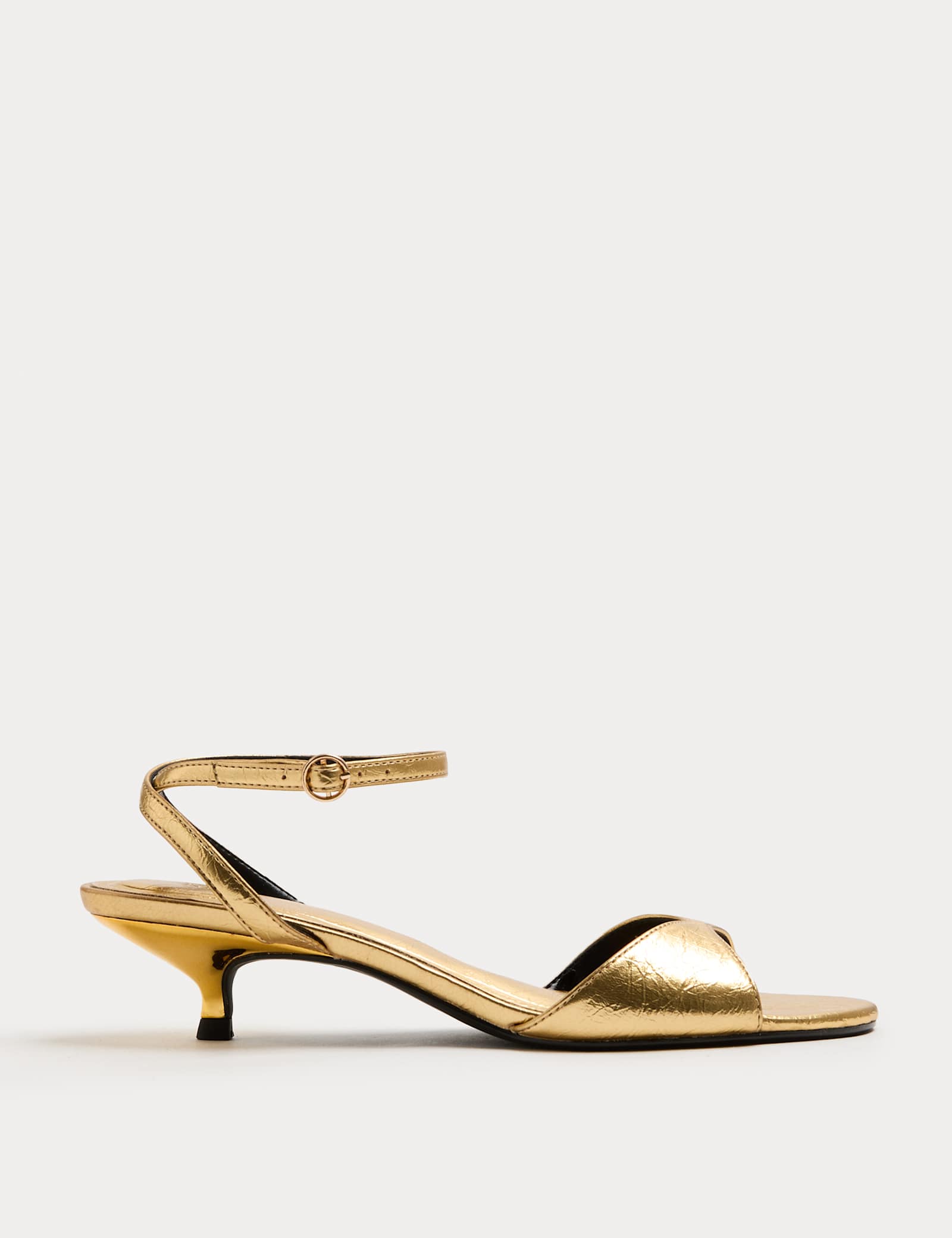 Ankle Strap Kitten Heel Peep Toe Sandals - image 2
