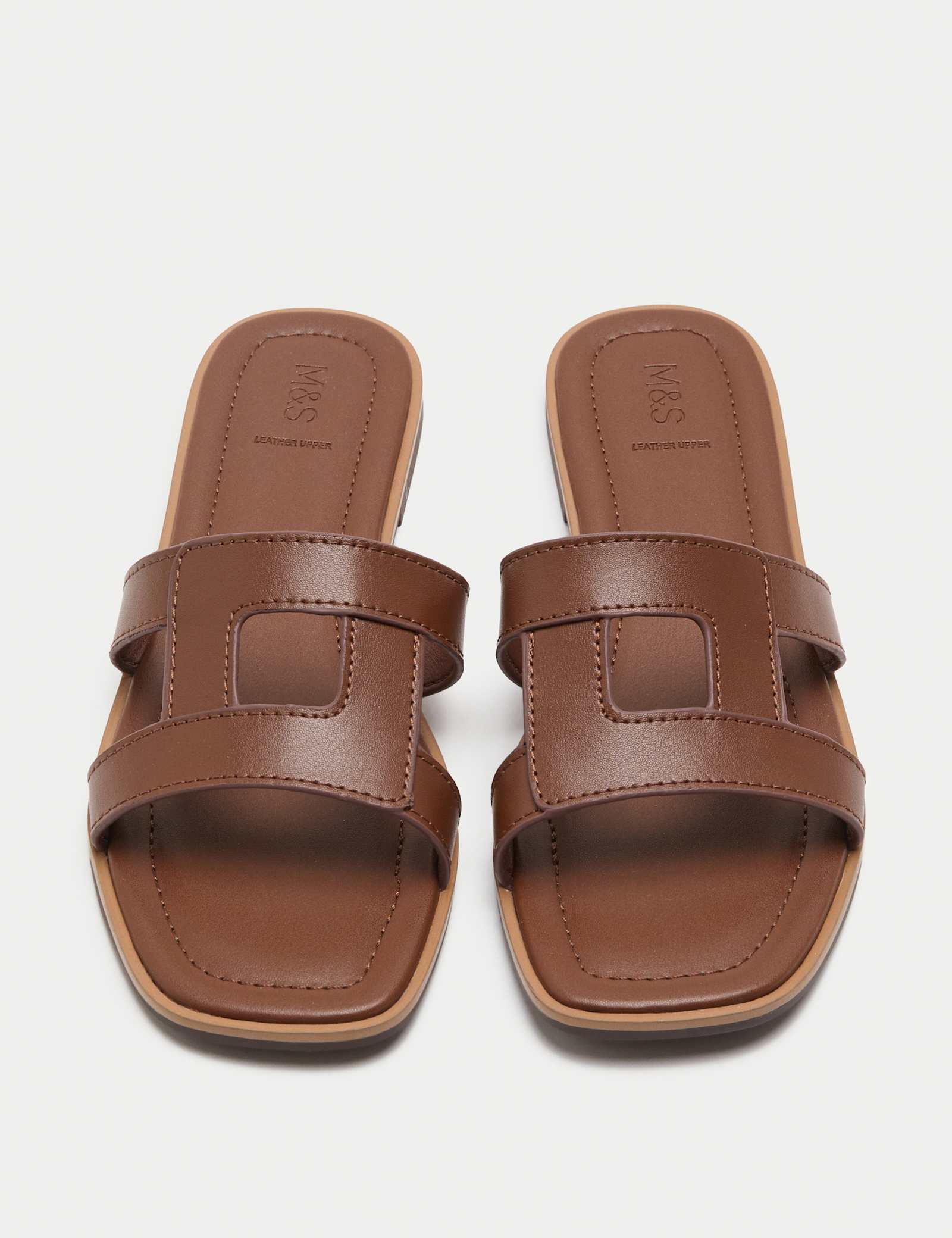 Leather Flat Mule Sandals - image 3