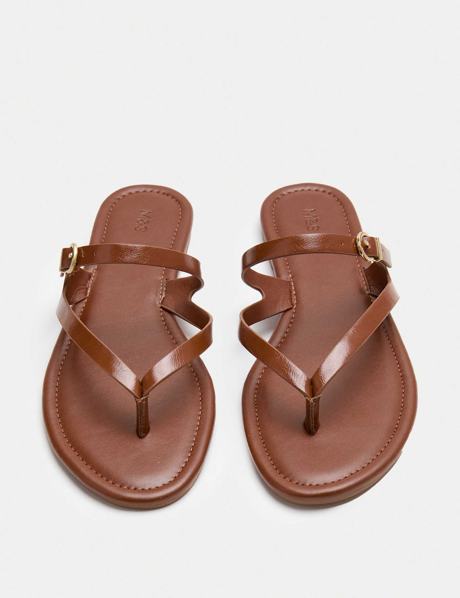 Buckle Flat Toe Loop Mule Sandals - image 3
