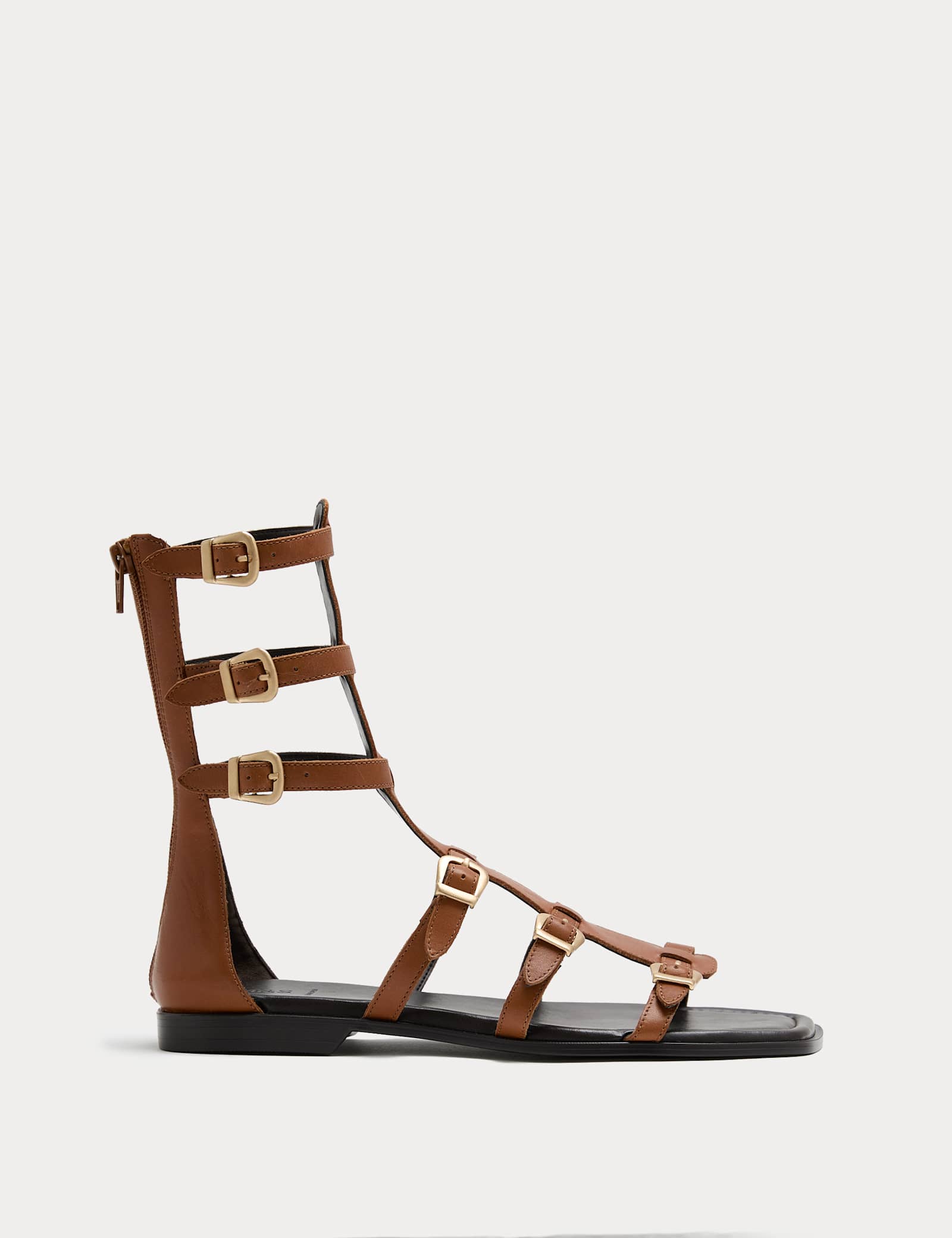 Leather Calf Flat Gladiator Sandals - image 1