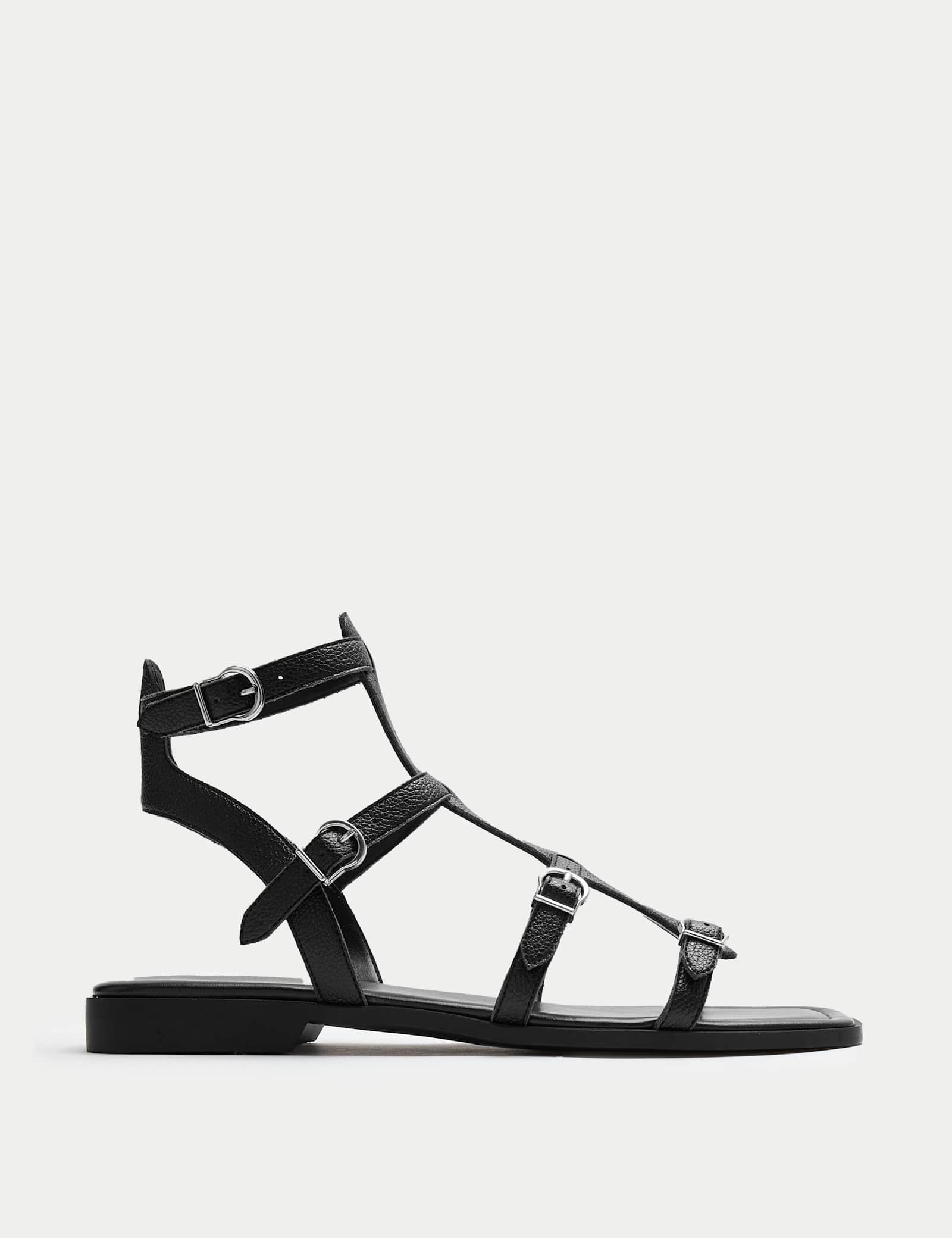 Strappy Flat Gladiator Sandals - image 1