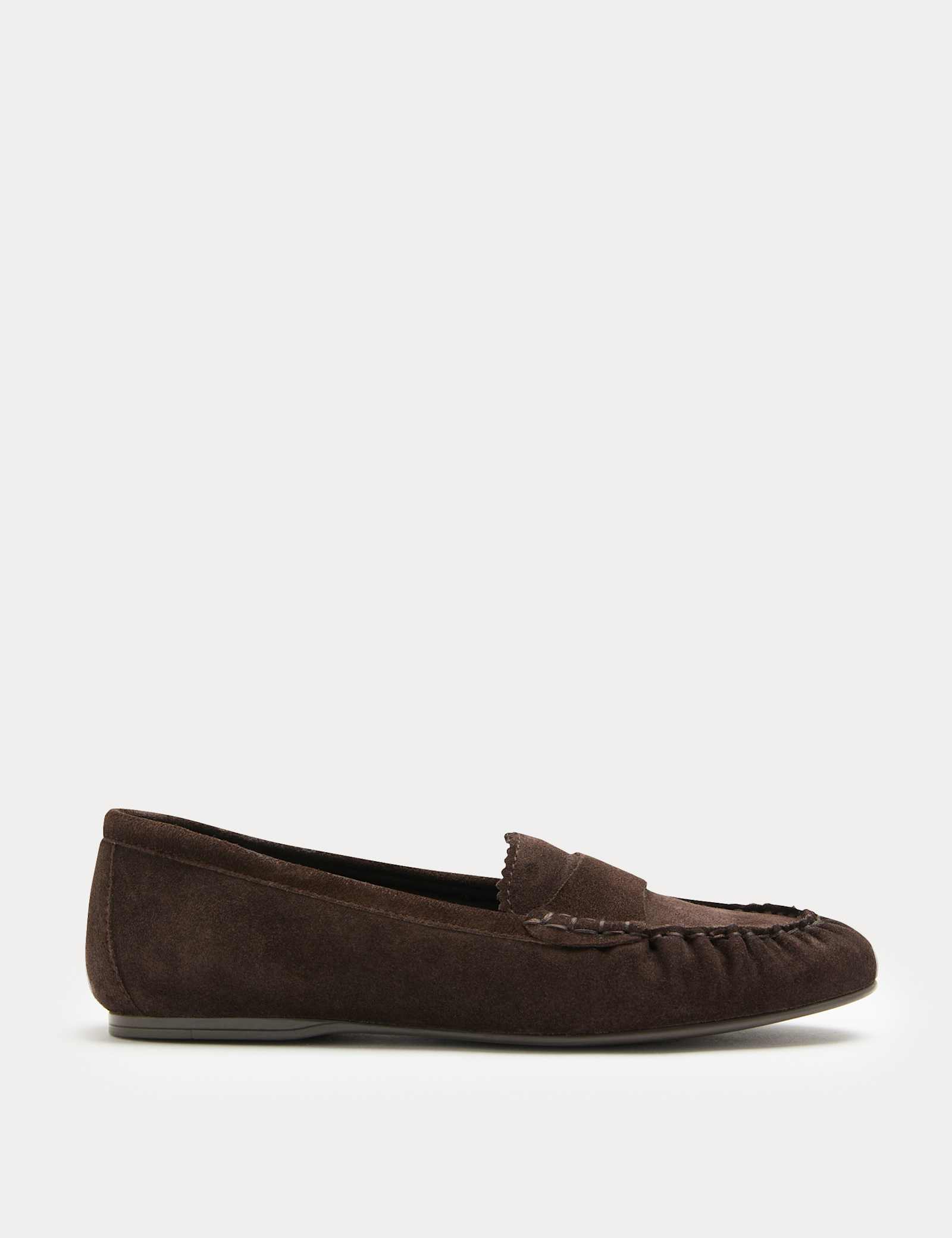 Suede Flat Loafer Pumps - image 1