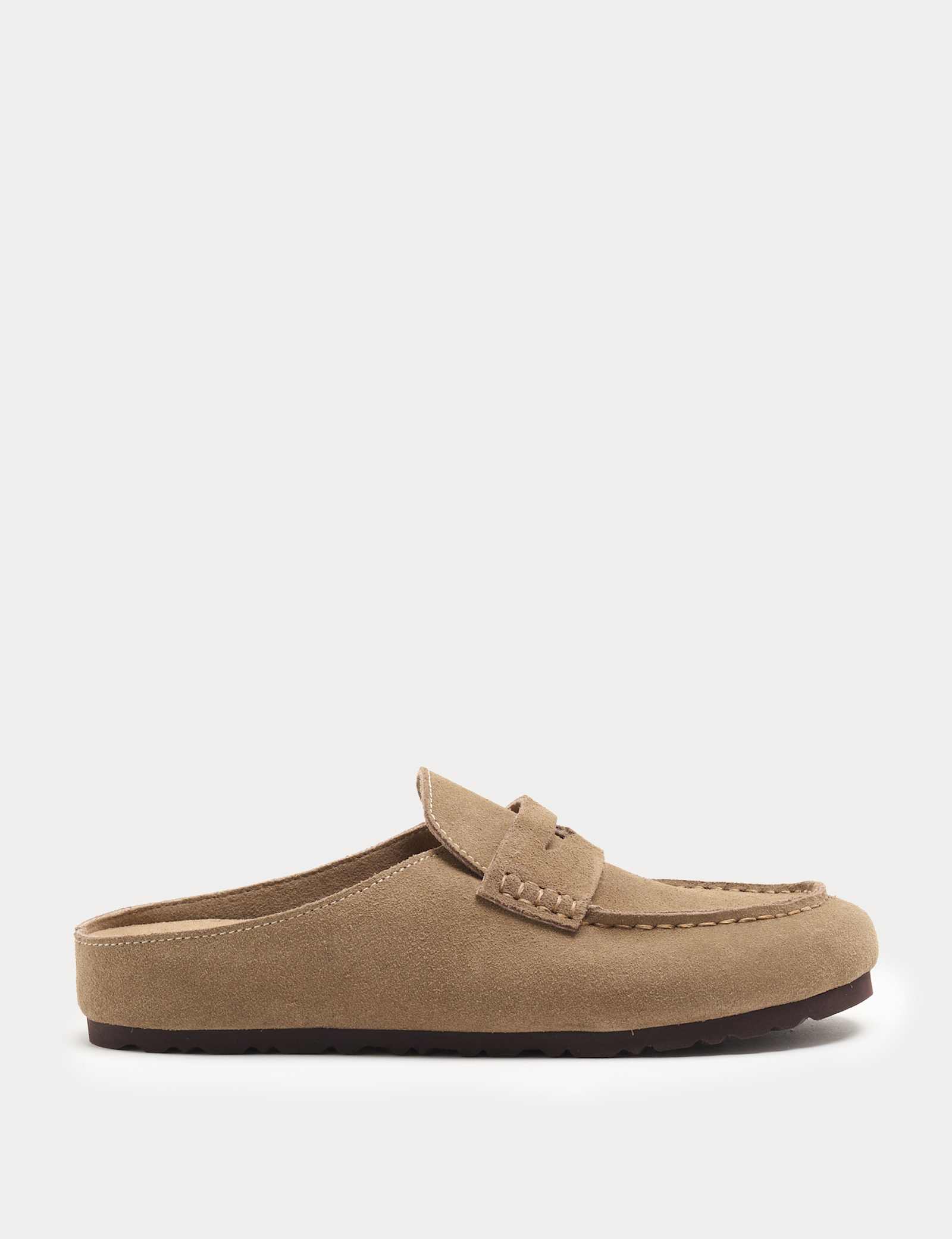 Suede Flat Loafer Clogs - image 1