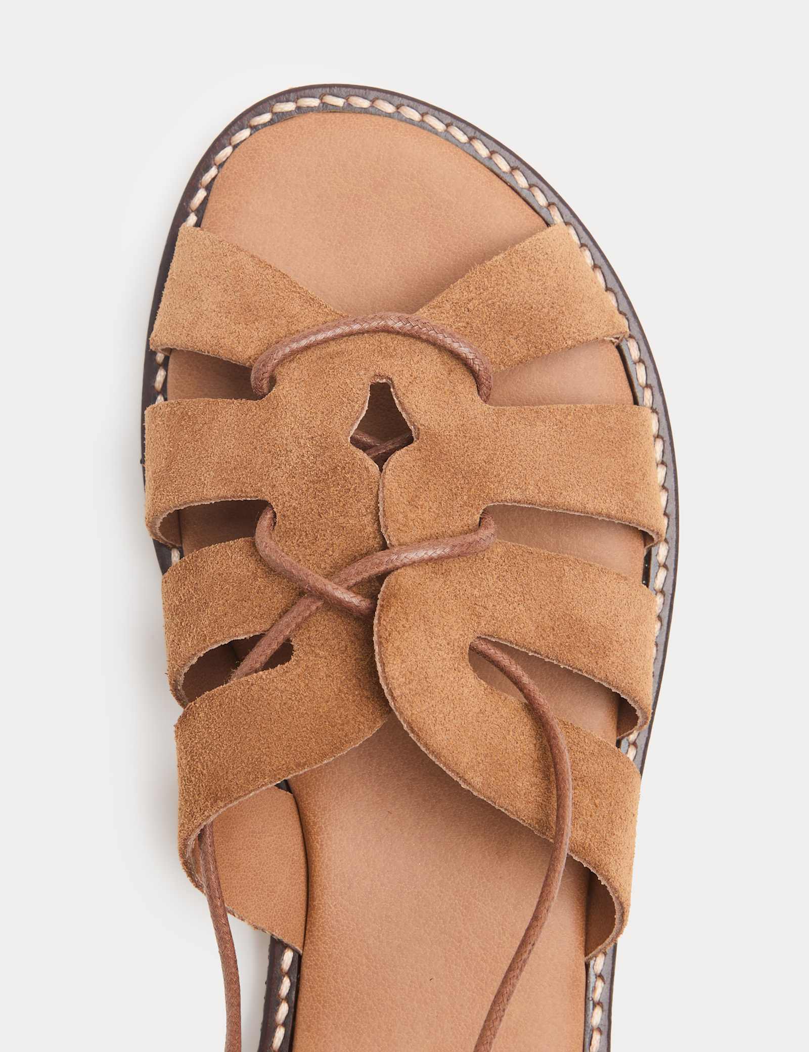Suede Lace Up Flat Gladiator Sandals - image 4