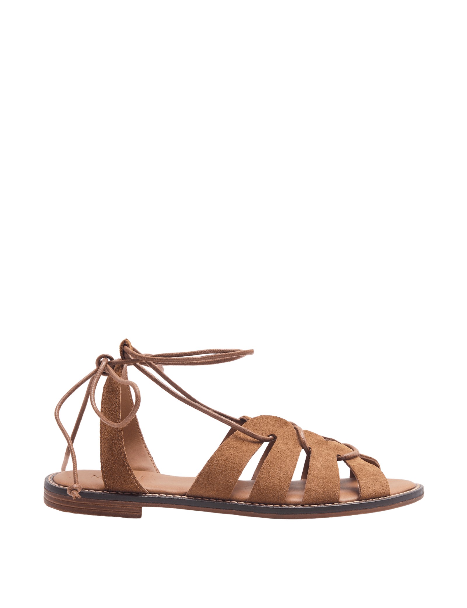 Suede Lace Up Flat Gladiator Sandals - image 2