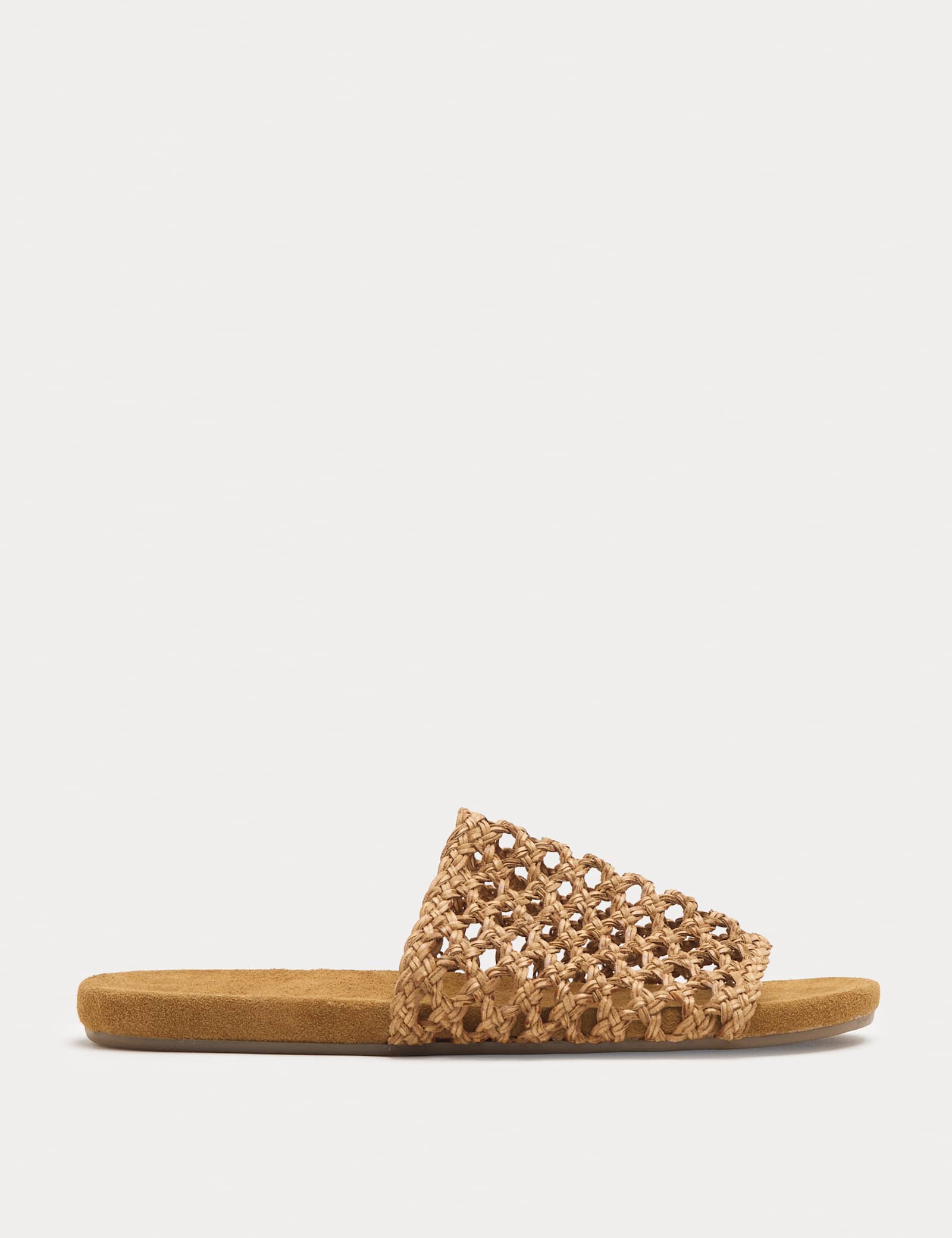 Leather Woven Flat Open Toe Mules - image 1