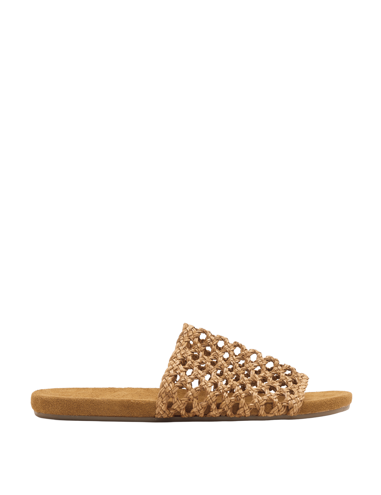 Leather Woven Flat Open Toe Mules - image 3