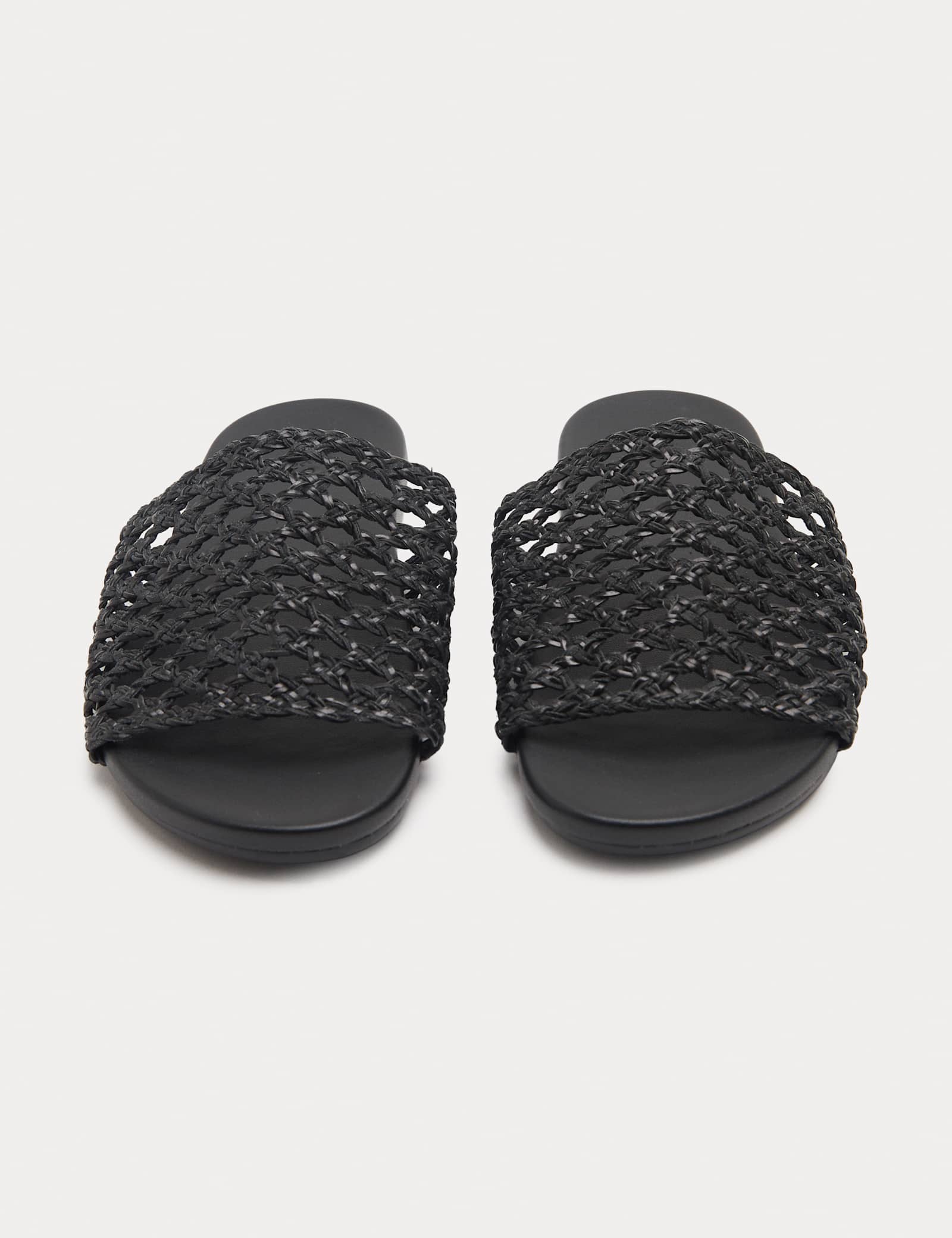 Leather Woven Flat Mules - image 2