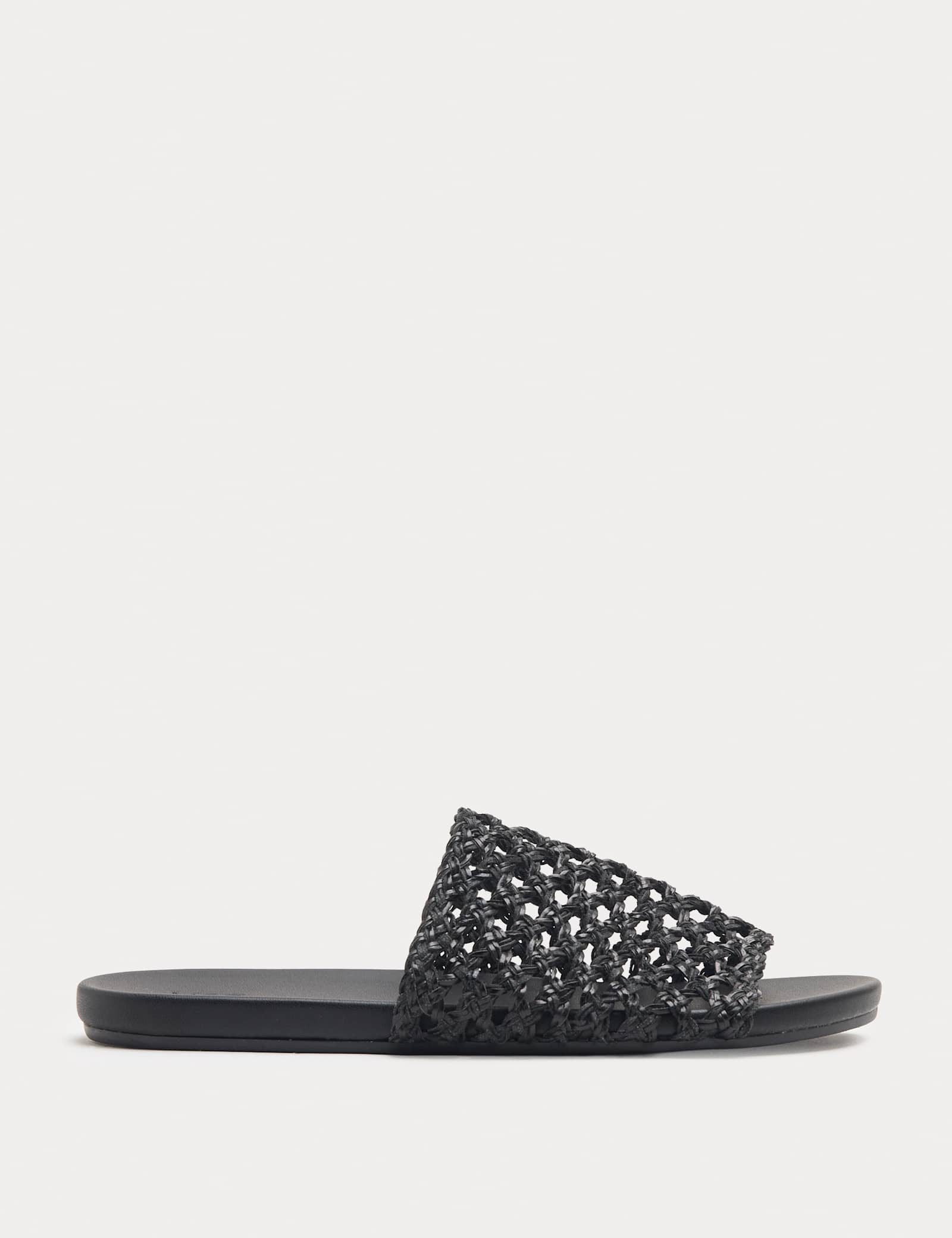 Leather Woven Flat Mules - image 1