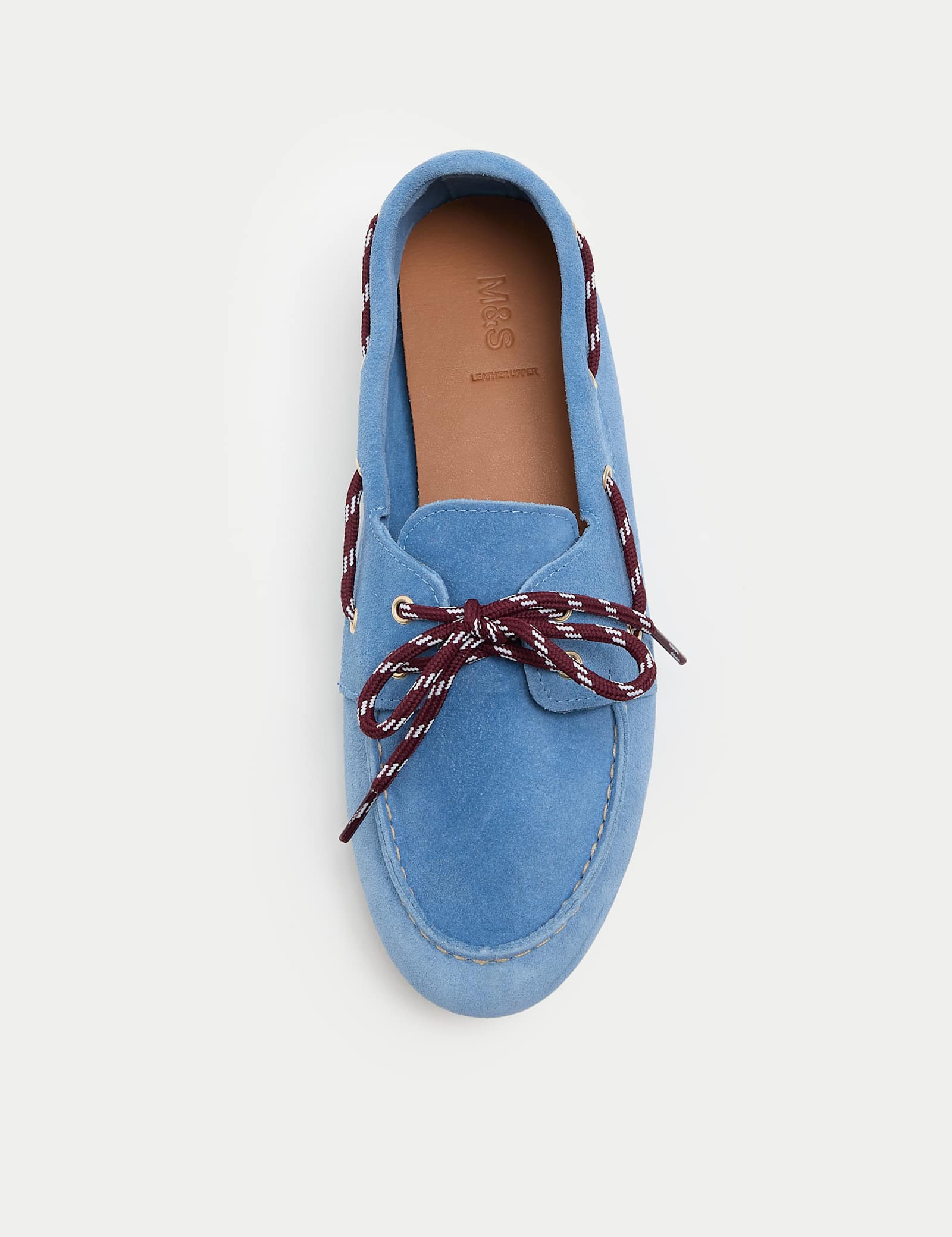 Suede Contrast Slip On Flat Boat Shoes - image 4