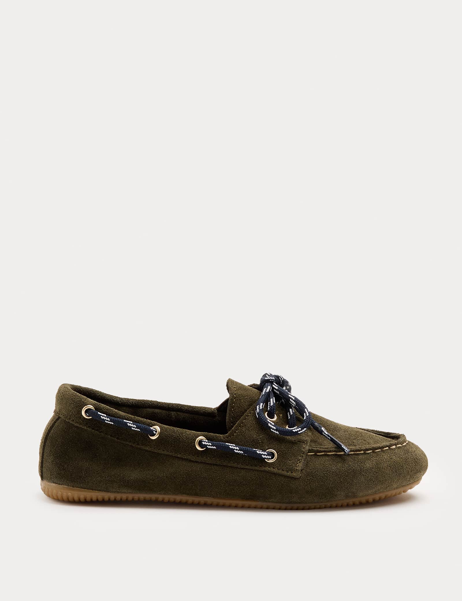 Suede Contrast Slip On Flat Boat Shoes - image 2