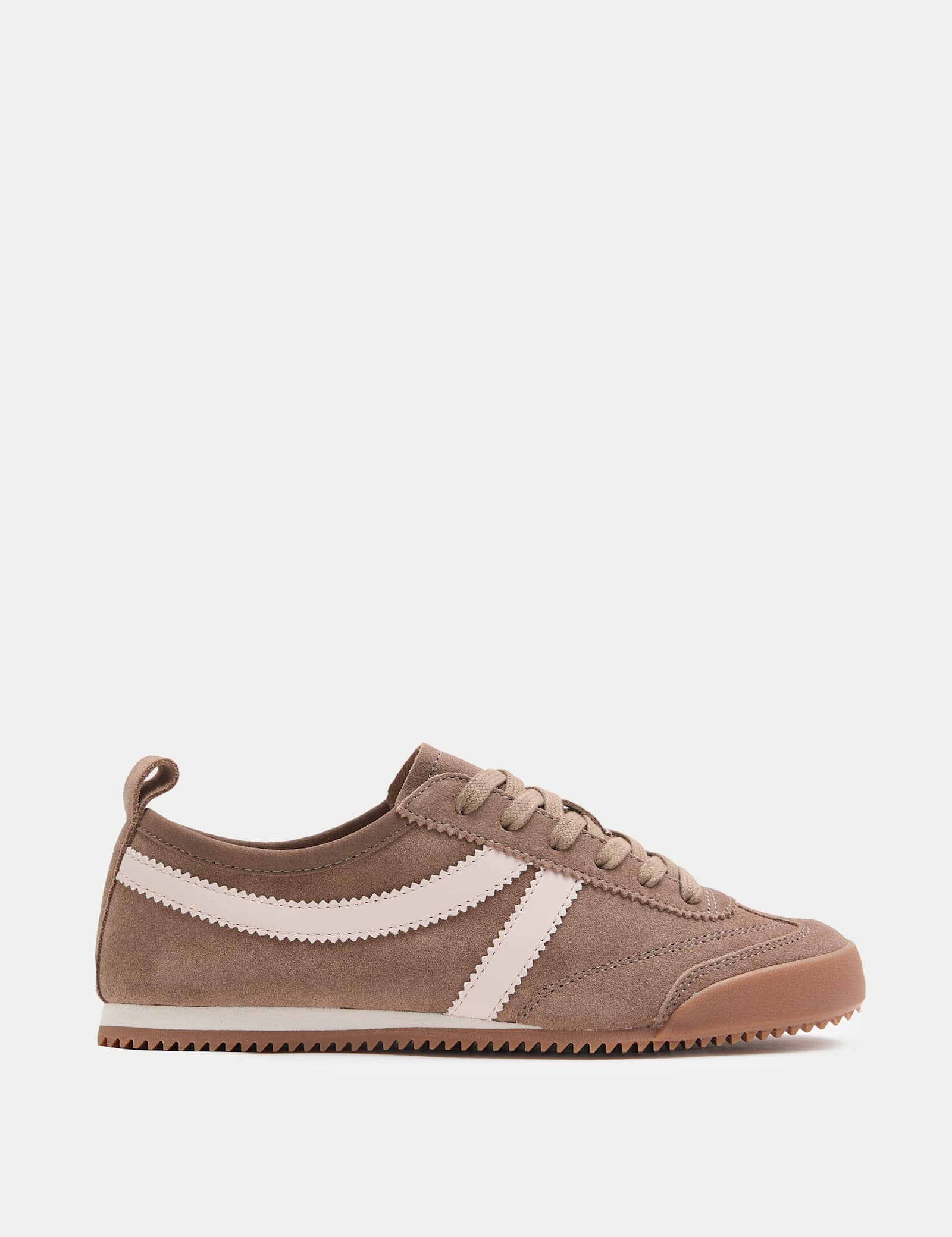 Suede Lace Up Side Detail Runner Trainers - image 1