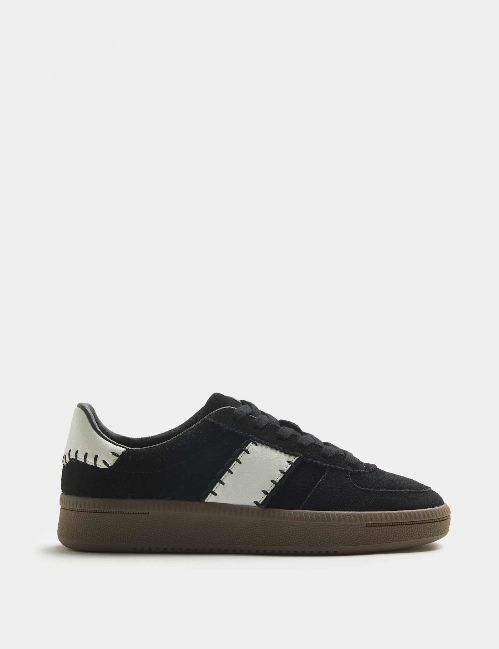 Suede Side Detail Platform Trainers - image 1