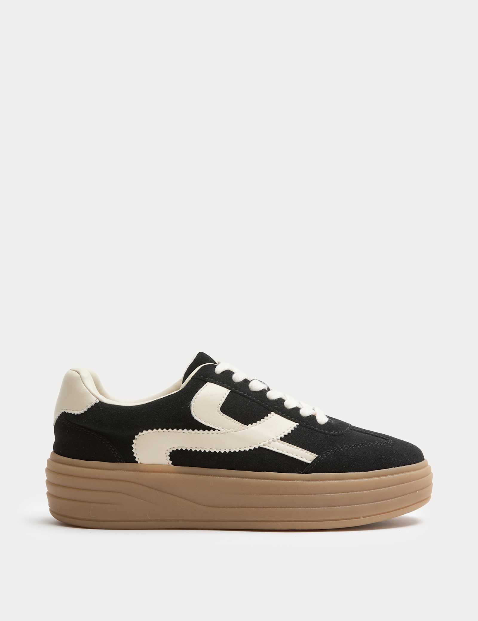 Suede Side Detail Platform Trainers - image 3