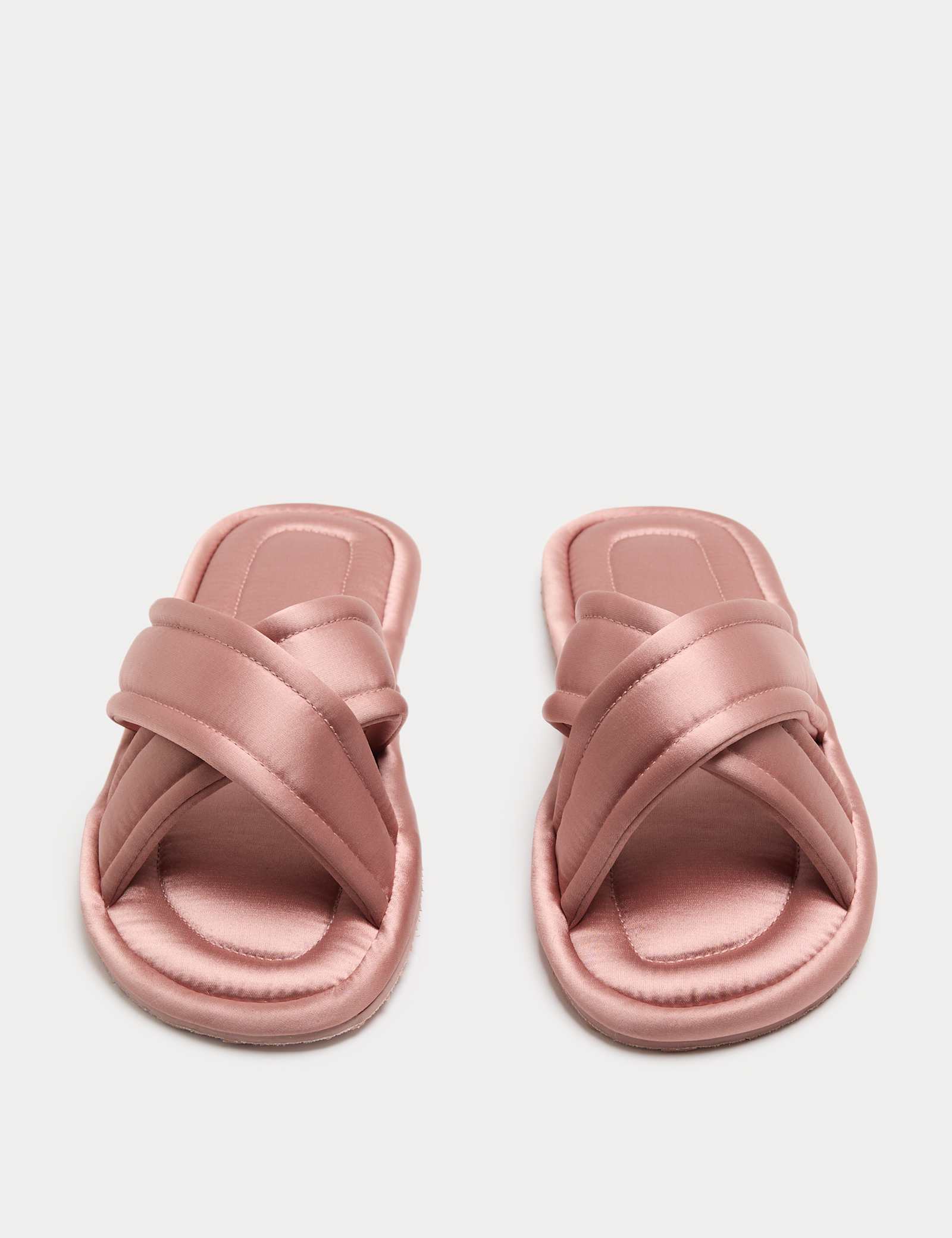 Satin Cross Strap Open Toe Mule Slippers - image 3