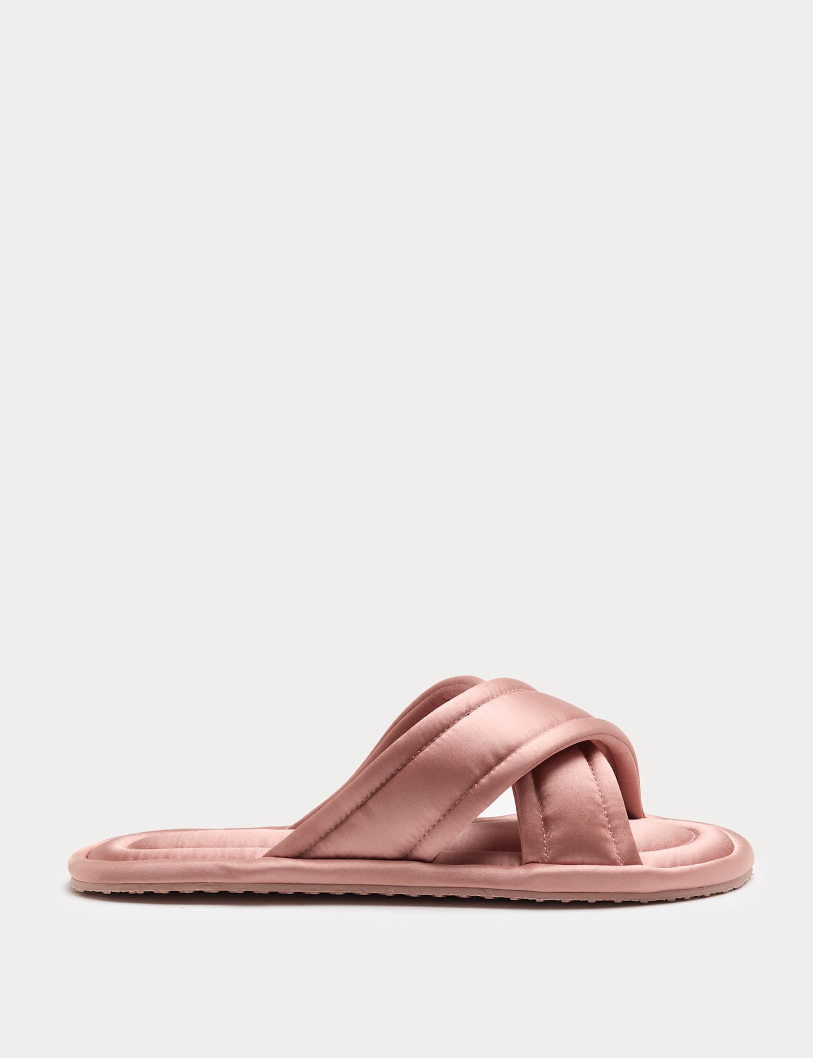 Satin Cross Strap Open Toe Mule Slippers - image 1