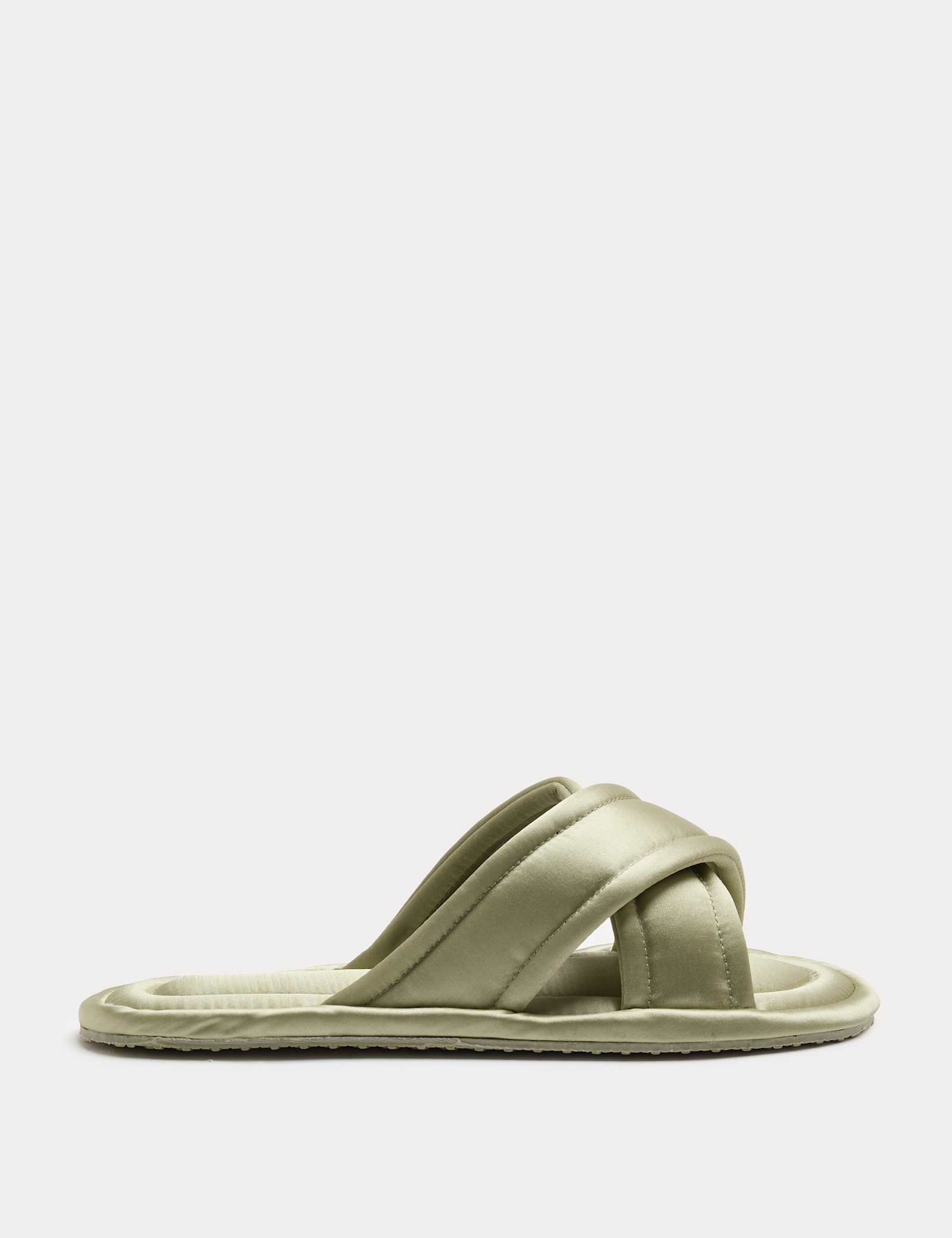 Satin Cross Strap Open Toe Mule Slippers - image 2
