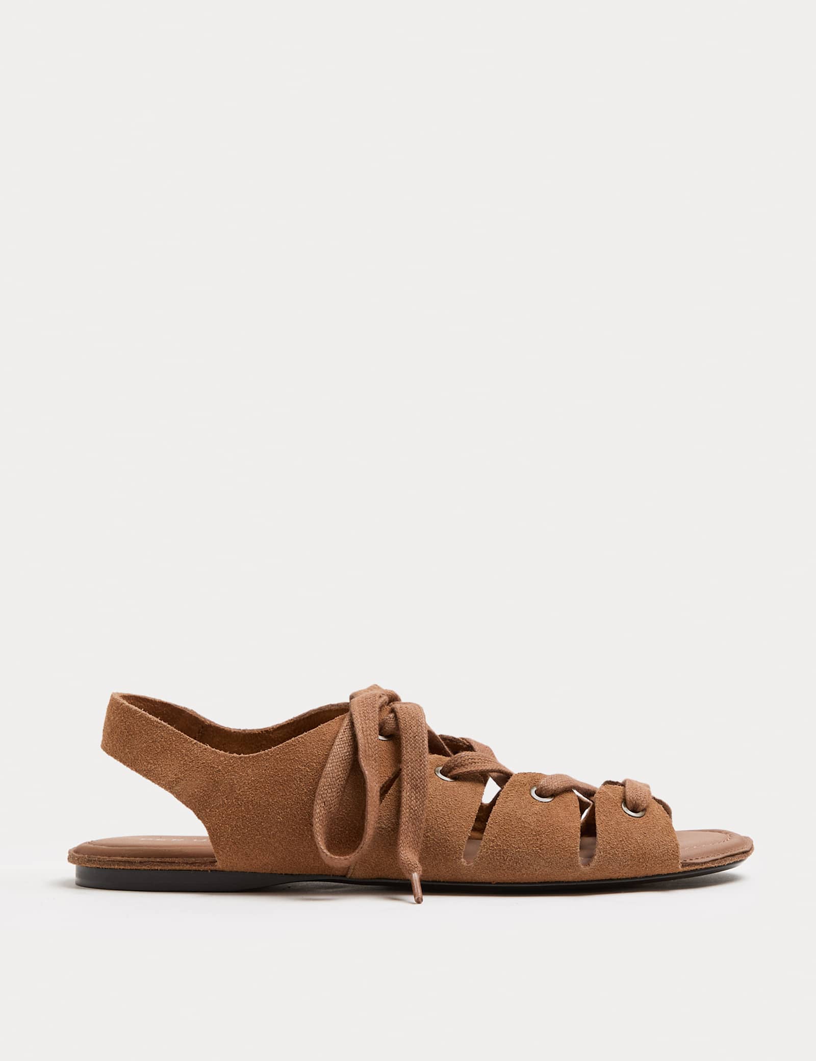 Suede Lace Up Flat Gladiator Sandals - image 1