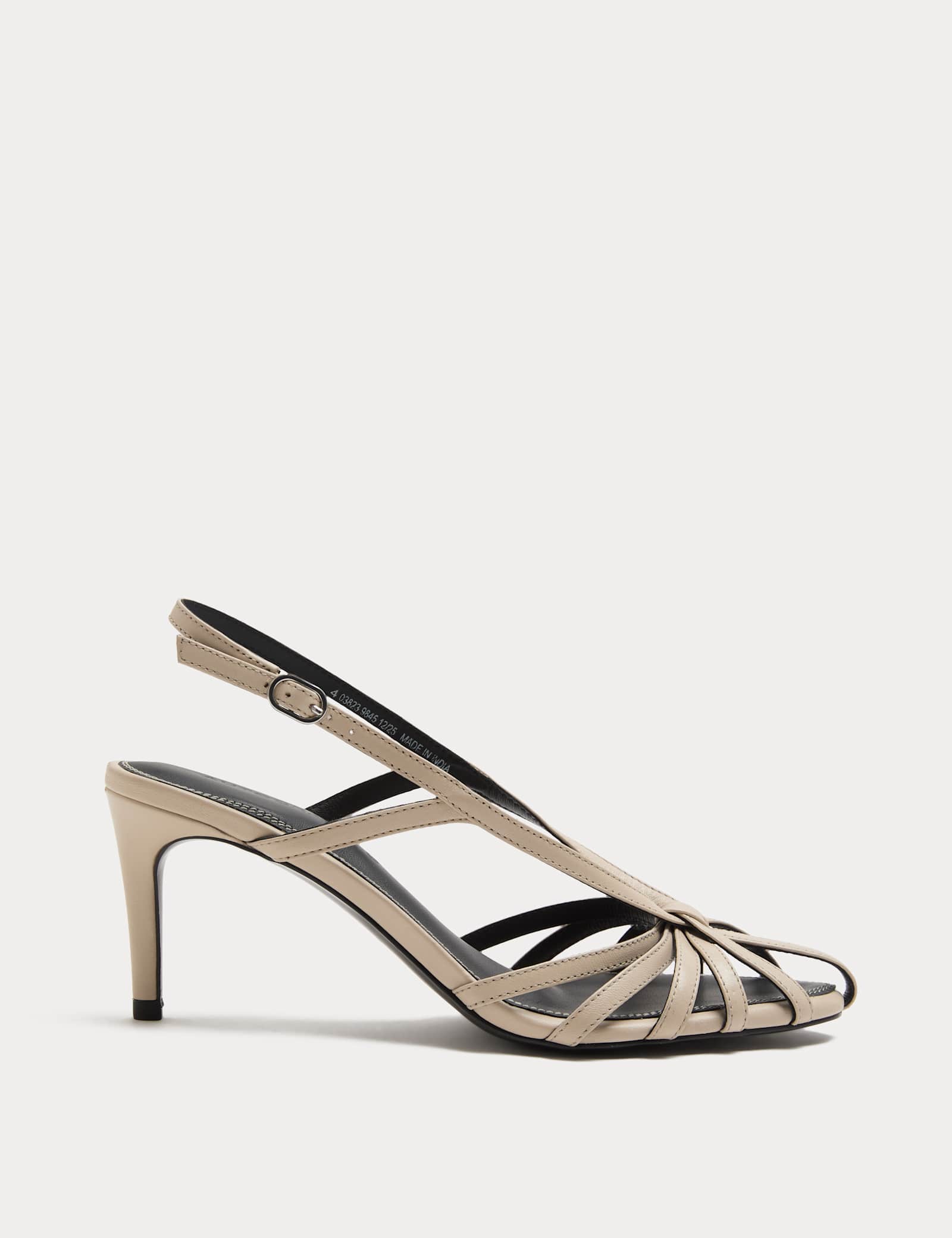 Leather Strappy Stiletto Heel Sandals - image 1