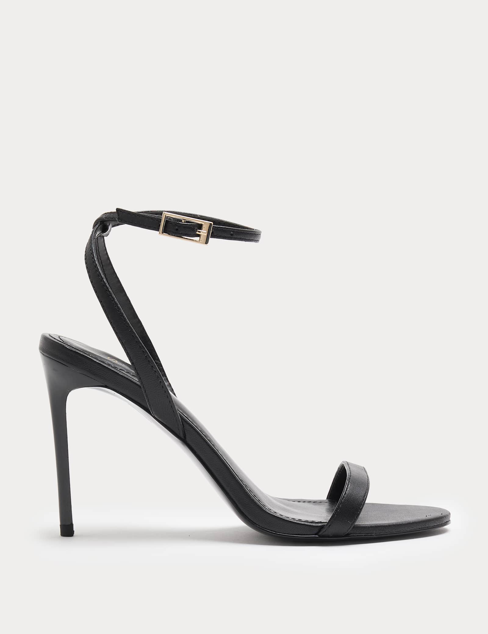 Leather Ankle Strap Stiletto Heel Sandals - image 1