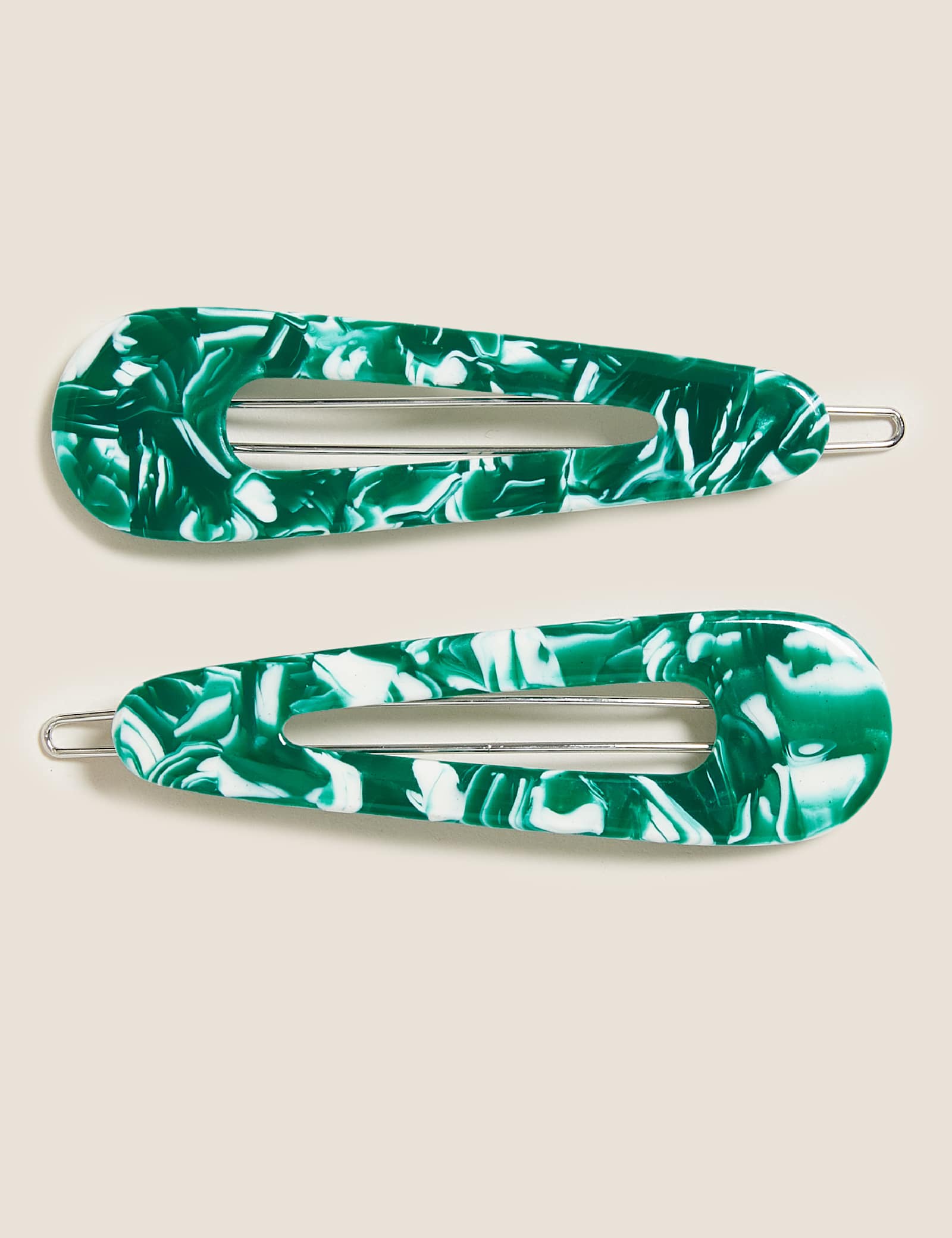 2 Pack Tortoiseshell Print Hair Clips - image 2