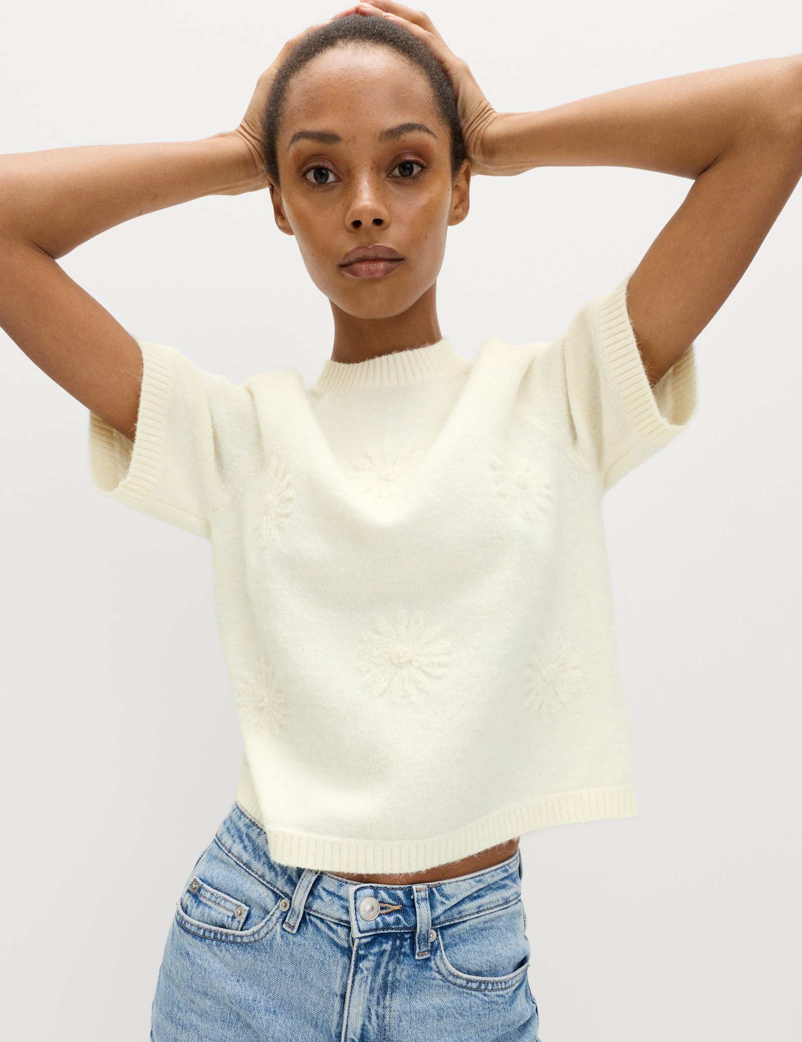 Flower Knitted Top With Wool - image 2