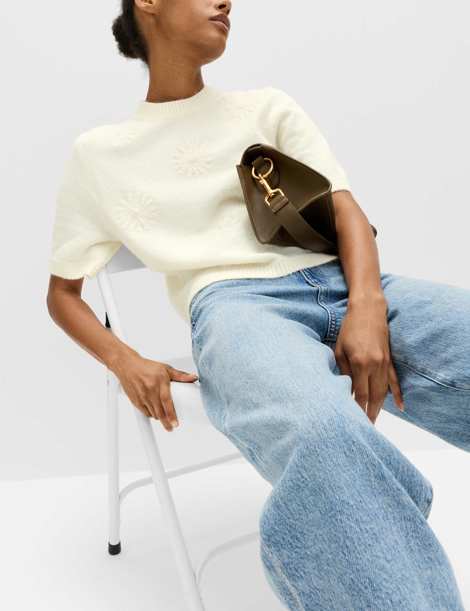 Flower Knitted Top With Wool - image 4