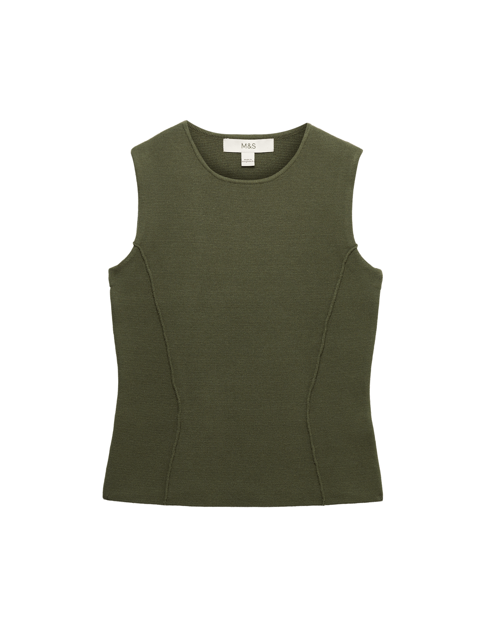 Textured Waisted Slim Fit Knitted Vest - image 5