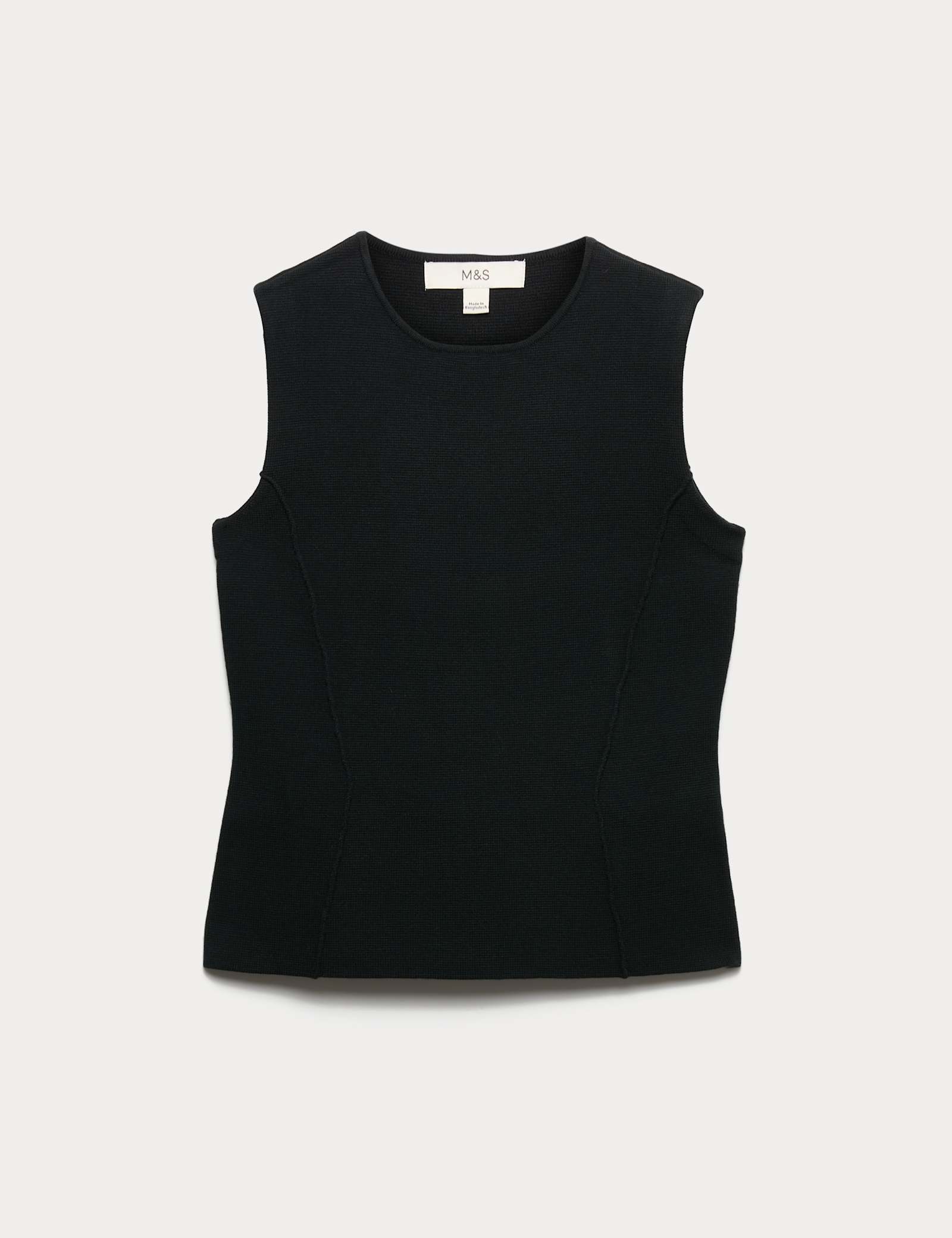 Textured Waisted Slim Fit Knitted Vest - image 1
