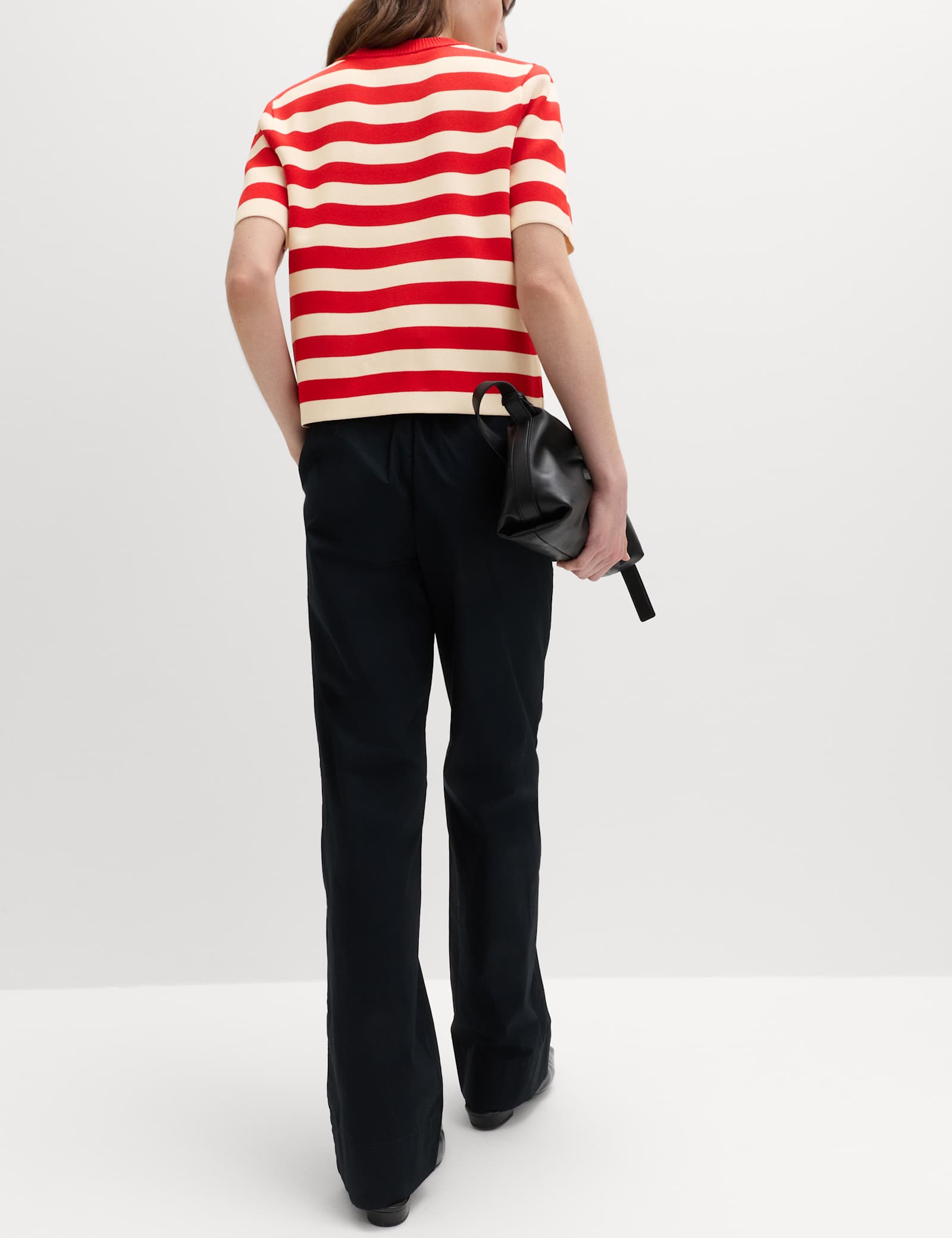 Striped Round Neck Knitted Slim Fit Top - image 5
