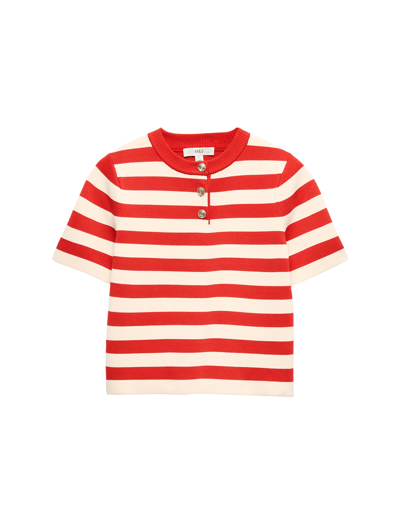 Striped Round Neck Knitted Slim Fit Top - image 3