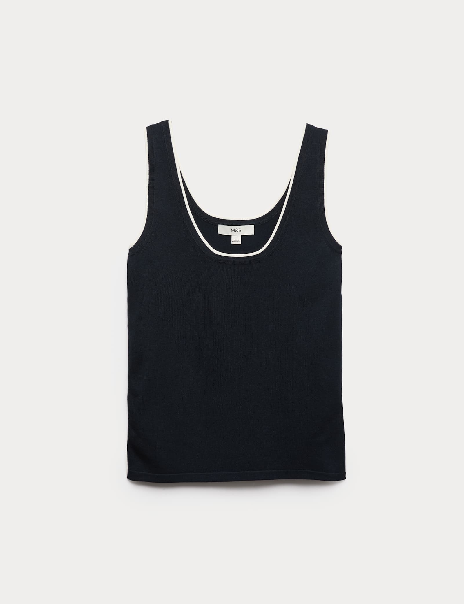 Tipped Detail Fitted Knitted Vest - image 1