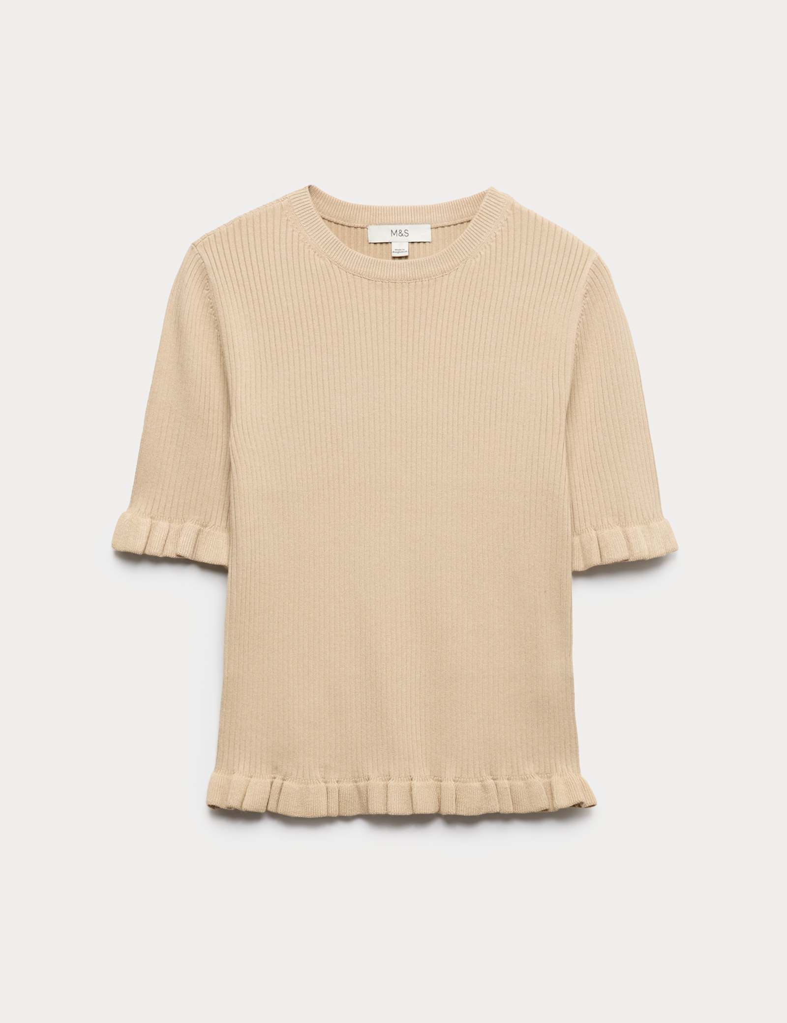 Ribbed Frill Detail Knitted Top - image 3