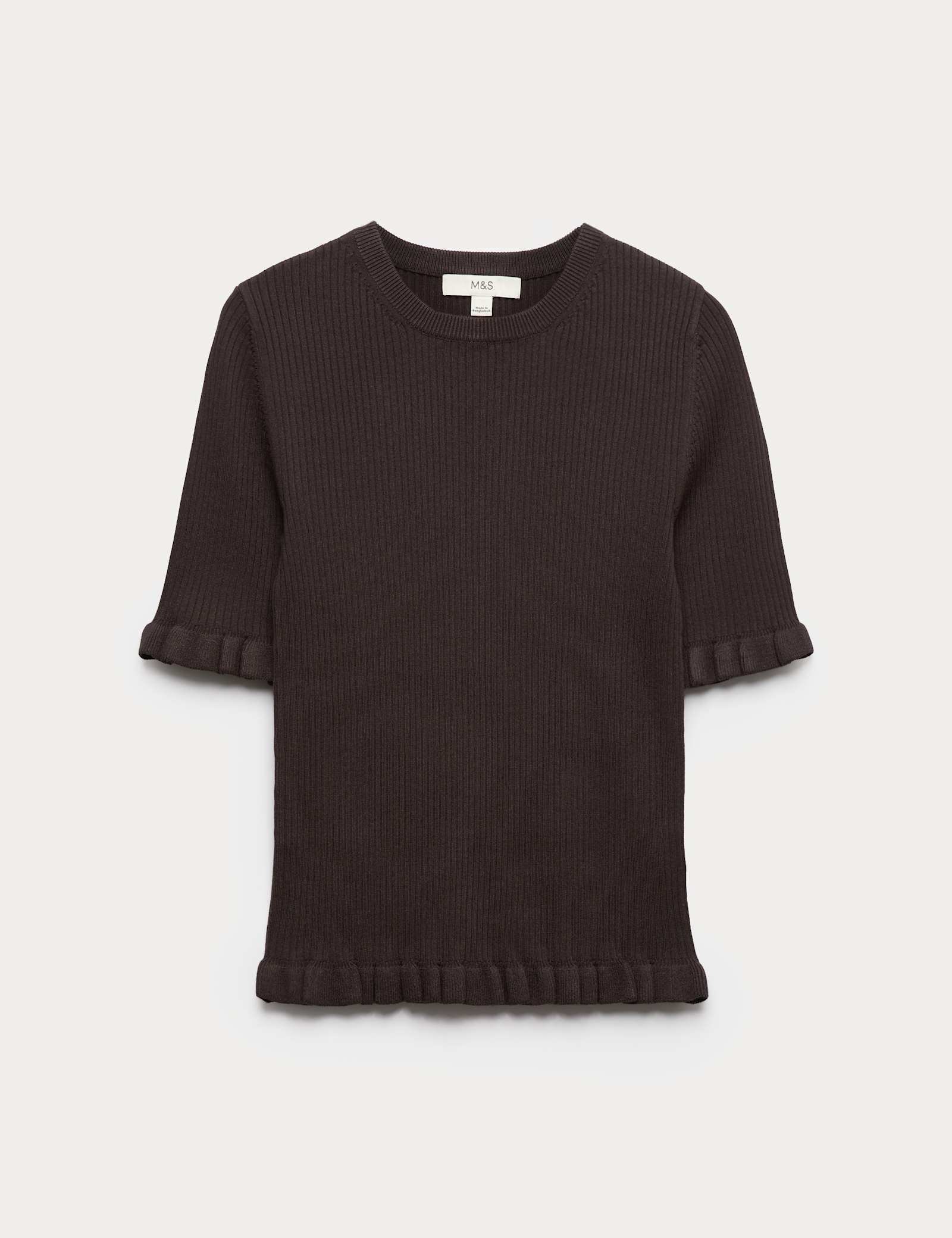 Ribbed Frill Detail Knitted Top - image 1