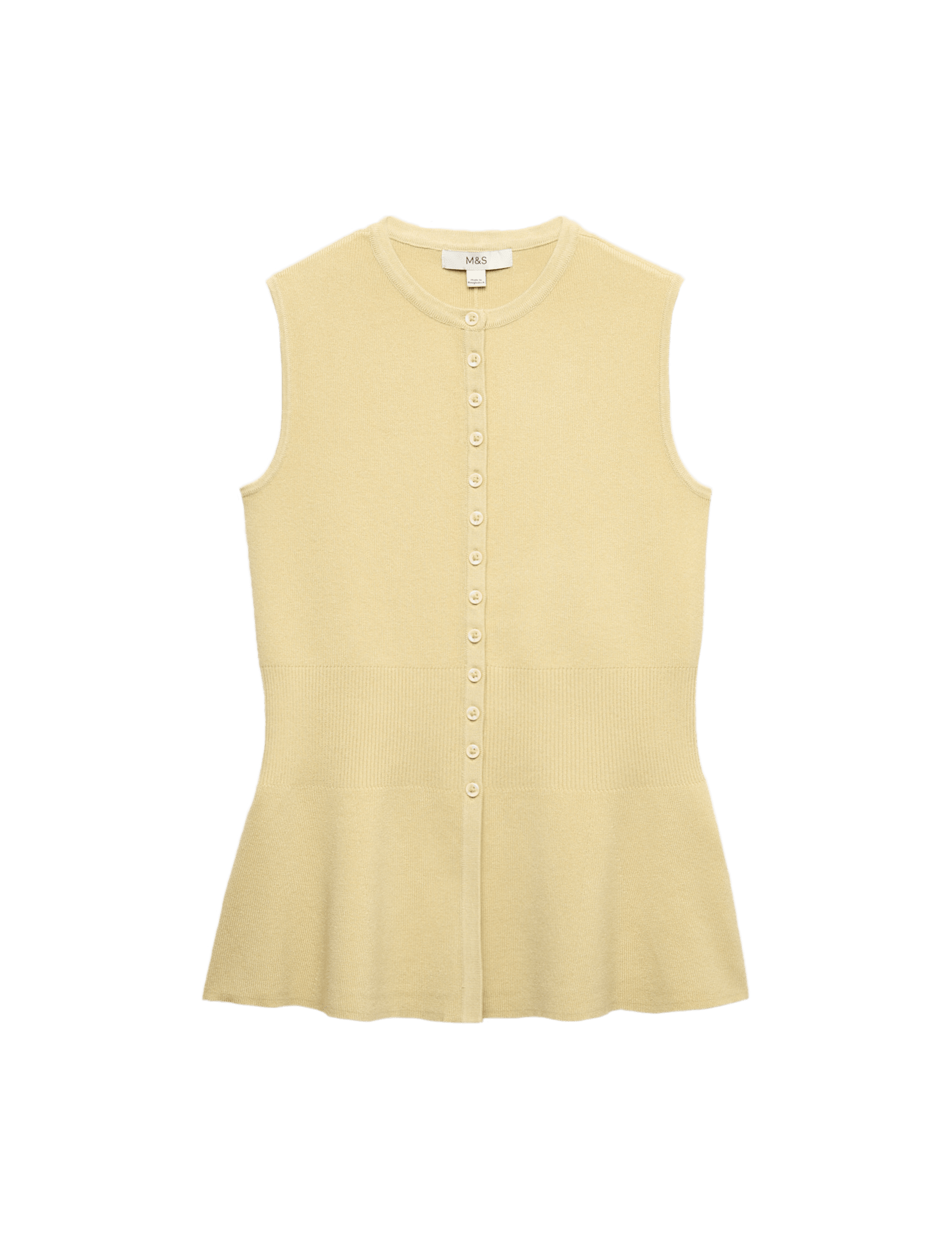 Ribbed Peplum Waisted Knitted Waistcoat - image 5