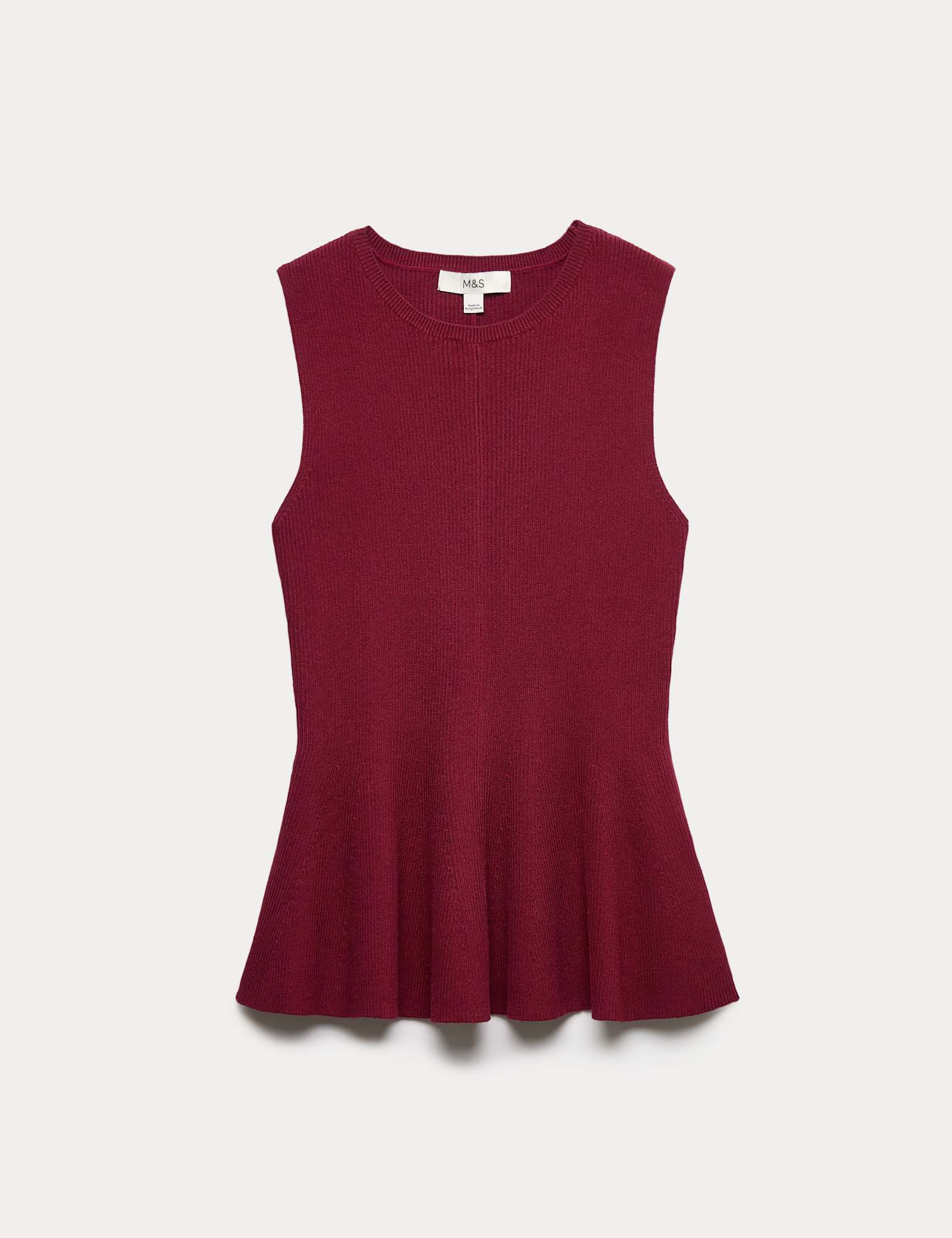 Ribbed Peplum Knitted Vest - image 1
