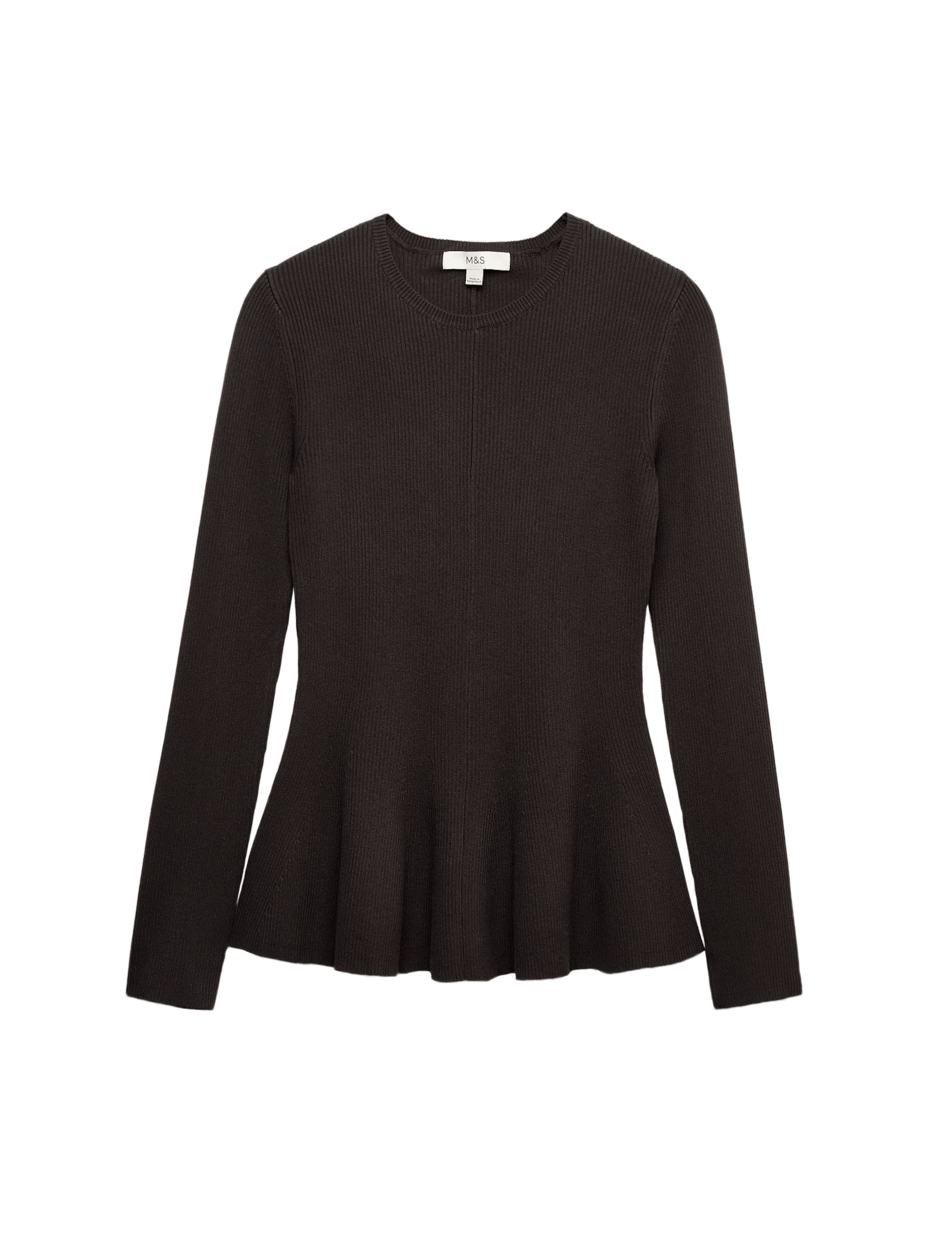 Ribbed Peplum Slim Fit Knitted Top - image 3