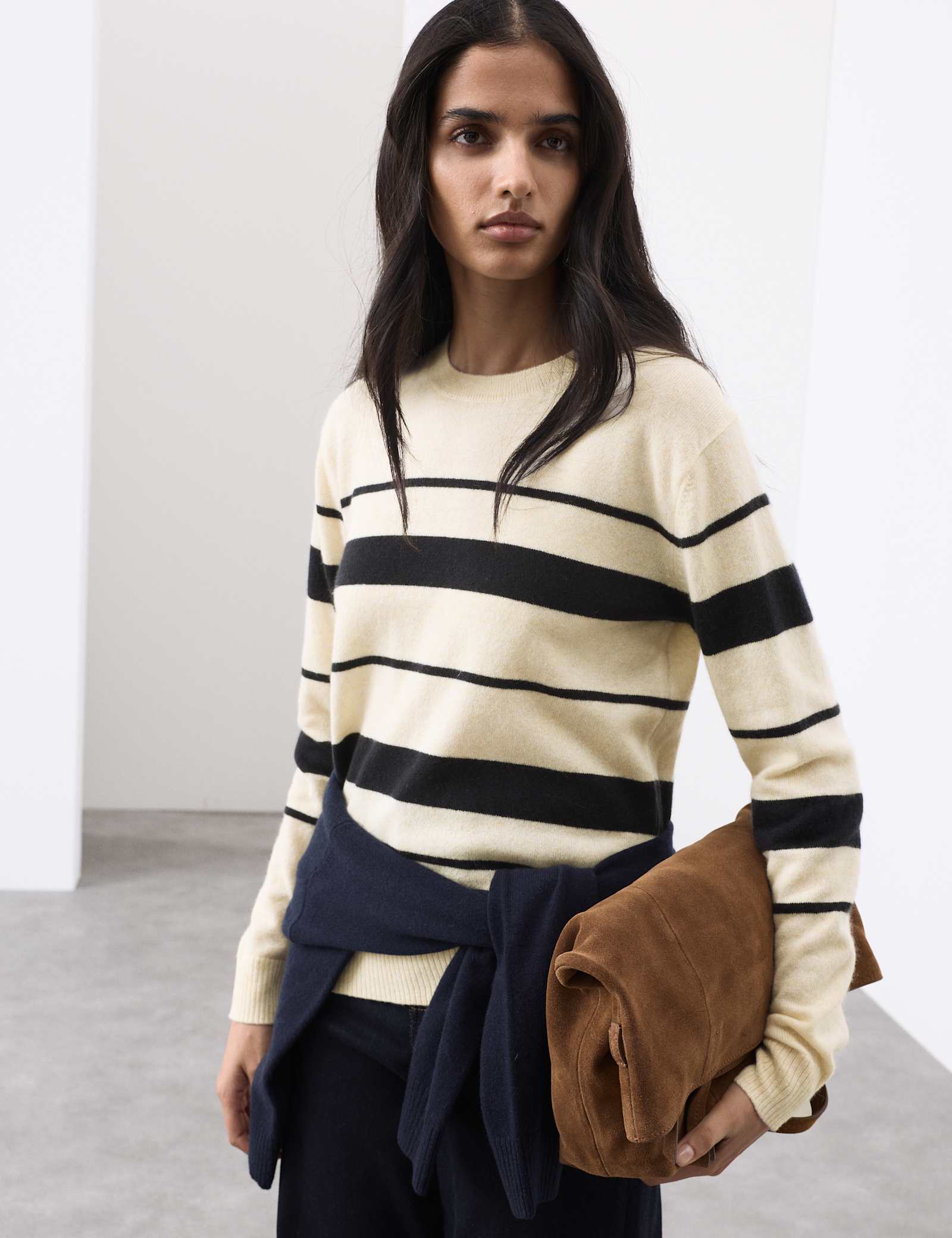 Pure Cashmere Striped Crew Neck Jumper - image 5
