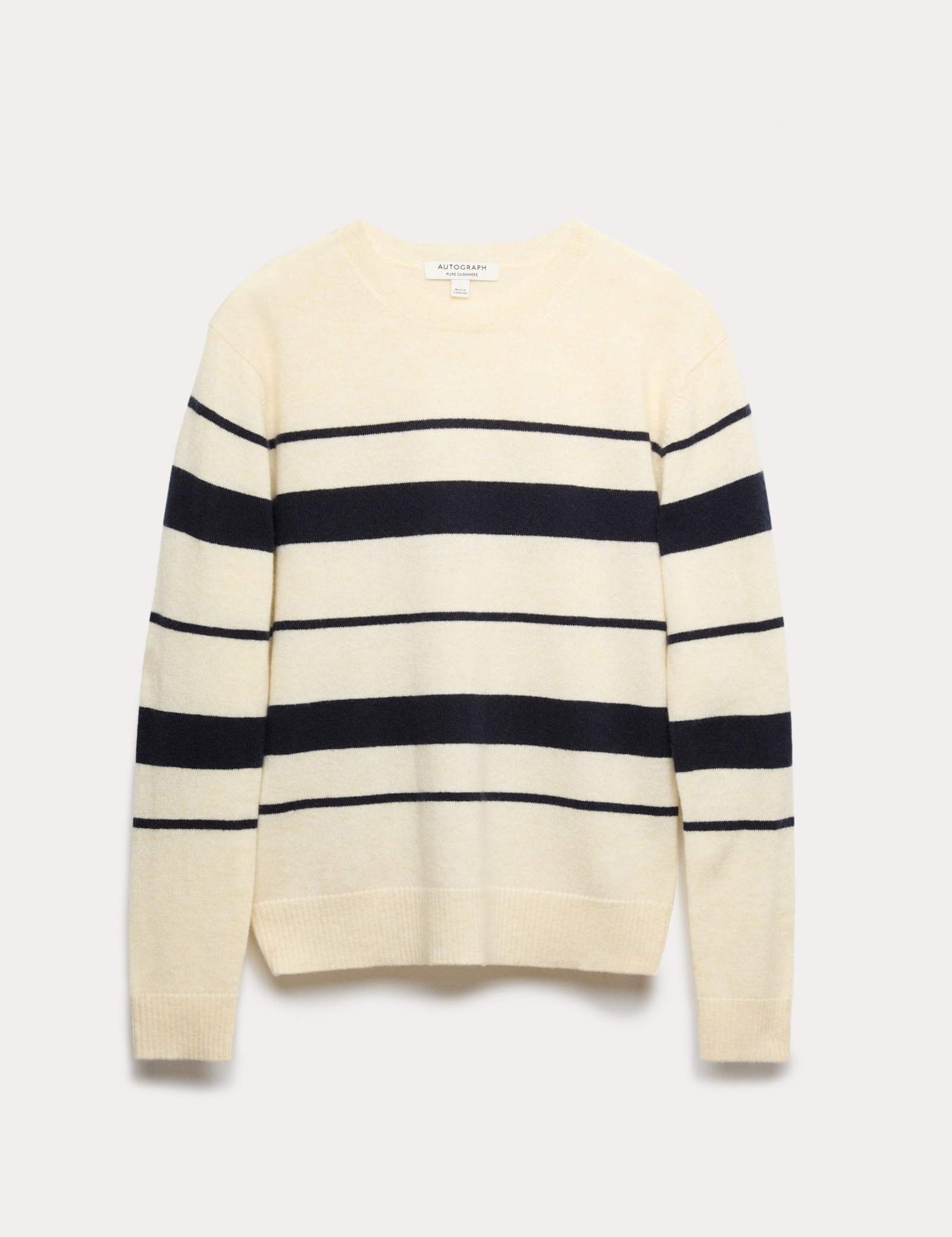 Pure Cashmere Striped Crew Neck Jumper - image 1