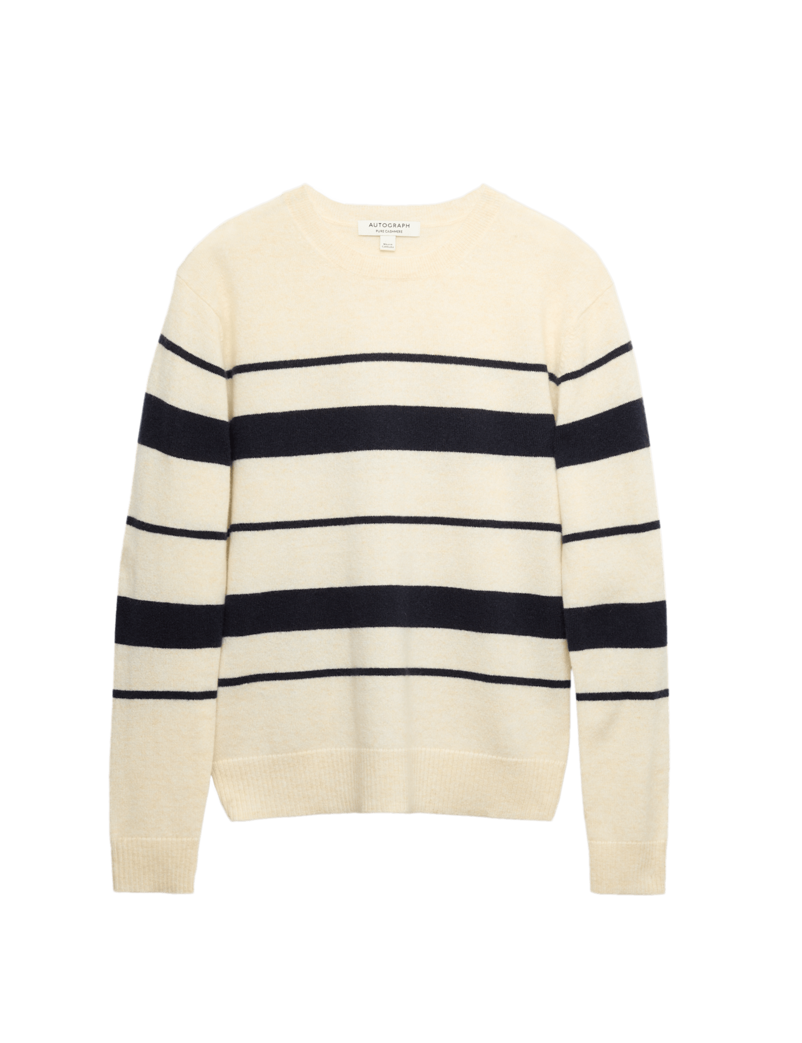 Pure Cashmere Striped Crew Neck Jumper - image 3