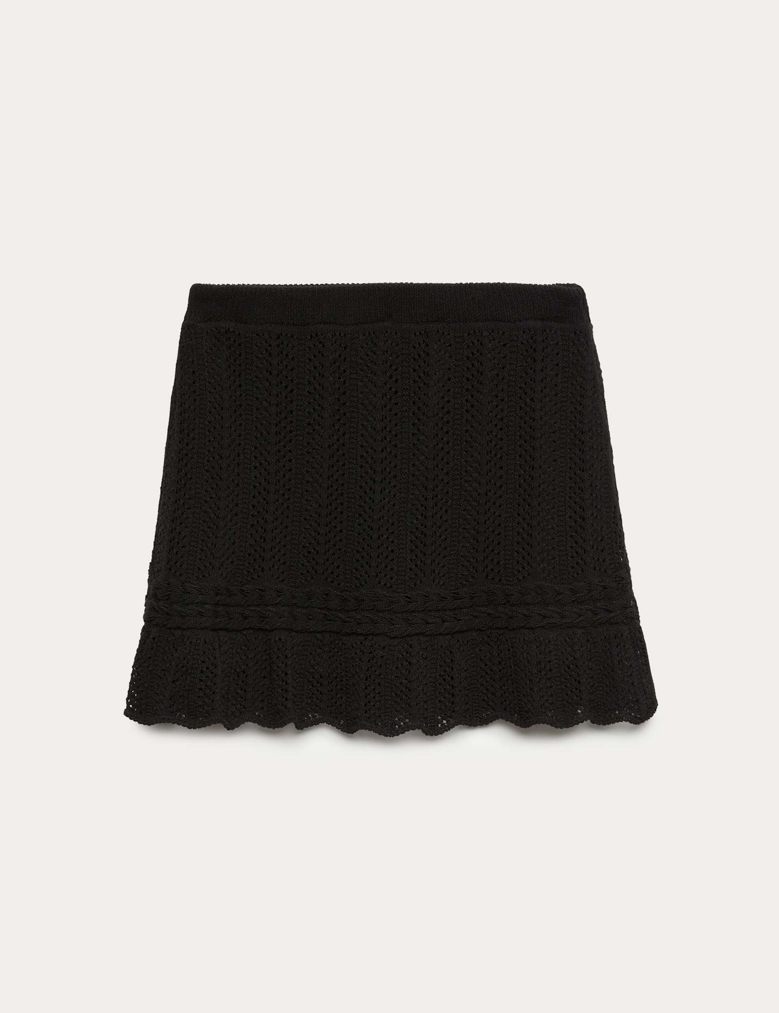Cotton Rich Pointelle Knitted Mini Skirt - image 1