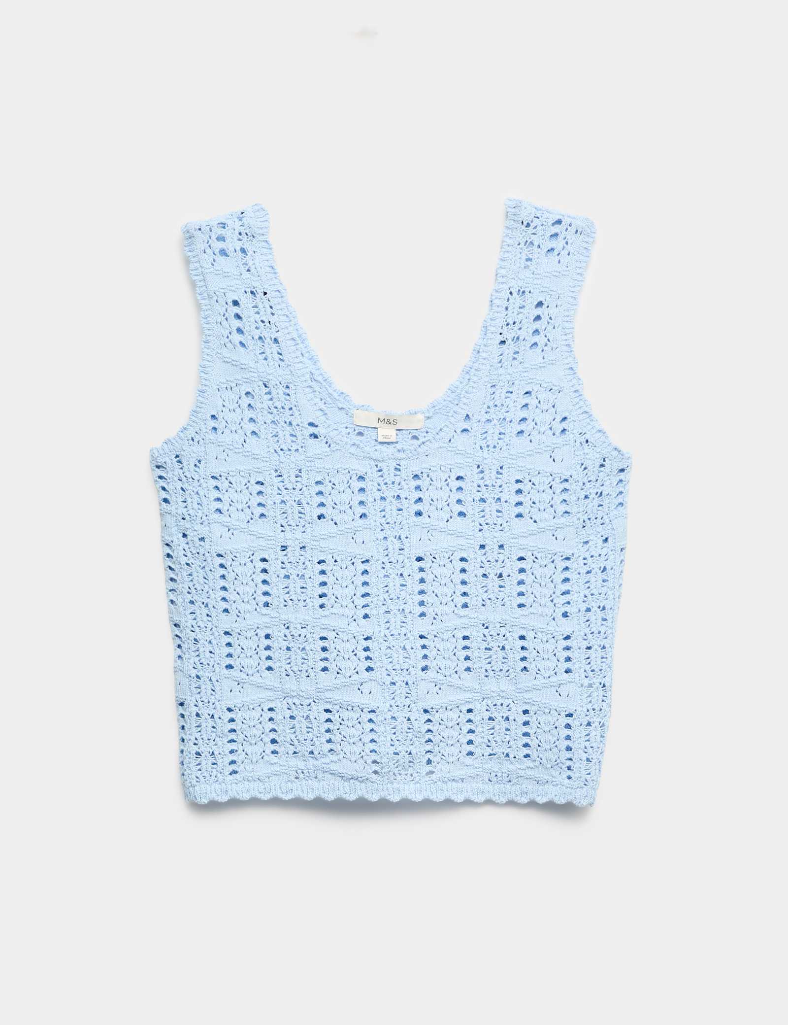 Pure Cotton Pointelle Knitted Vest - image 2