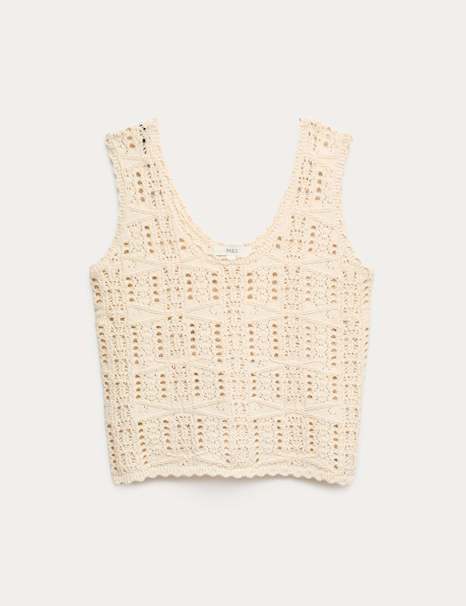 Pure Cotton Pointelle Knitted Vest - image 1